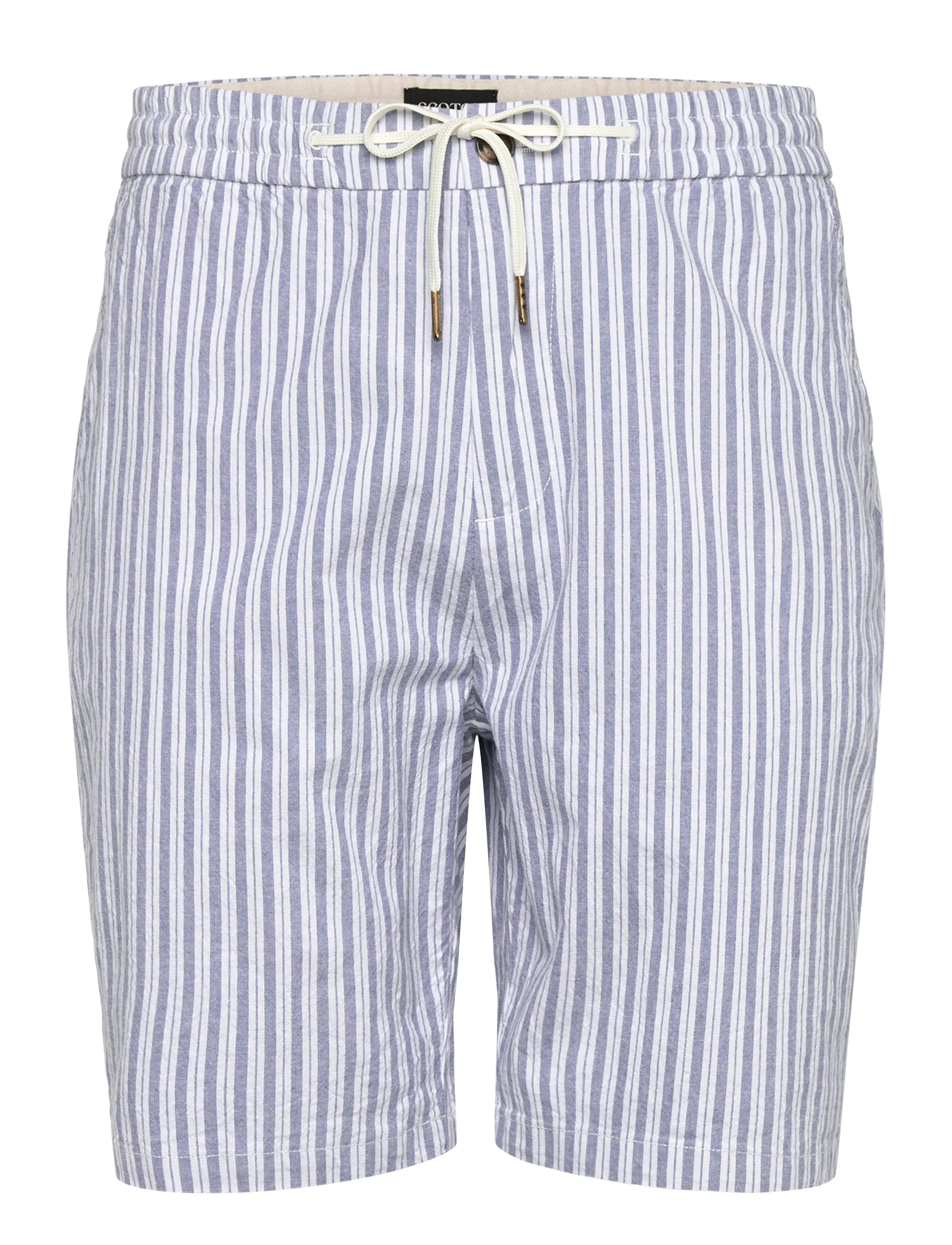 Scotch & Soda Fave Cottonlinen Yarndyed Regularfit Bermuda Shorts, 34, Blue, Shorts > Linen Shorts, Herre