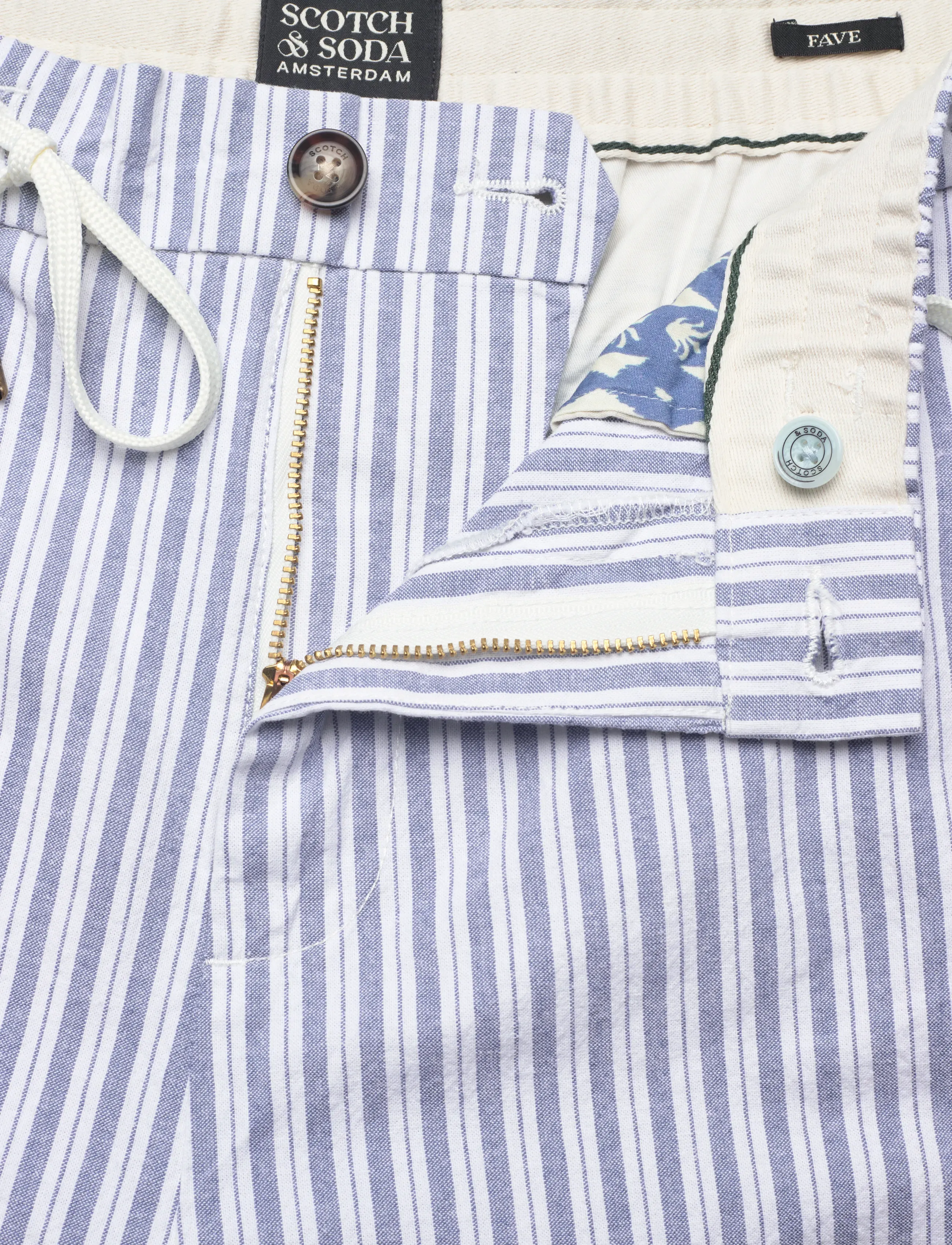 Scotch & Soda - Fave Cottonlinen Yarndyed Regularfit Bermuda Shorts - hørshorts - infinity stripe - 3