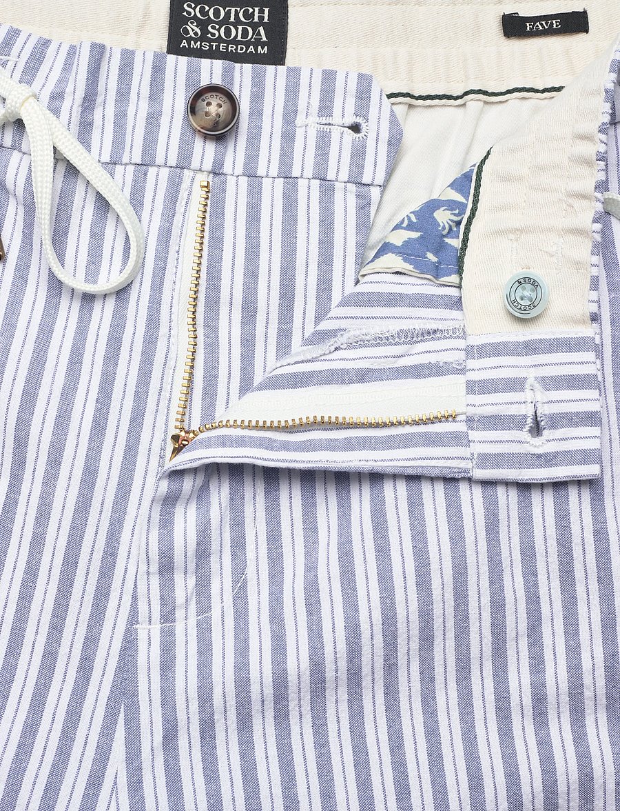 Scotch & Soda - Fave Cottonlinen Yarndyed Regularfit Bermuda Shorts - hørshorts - infinity stripe - 3