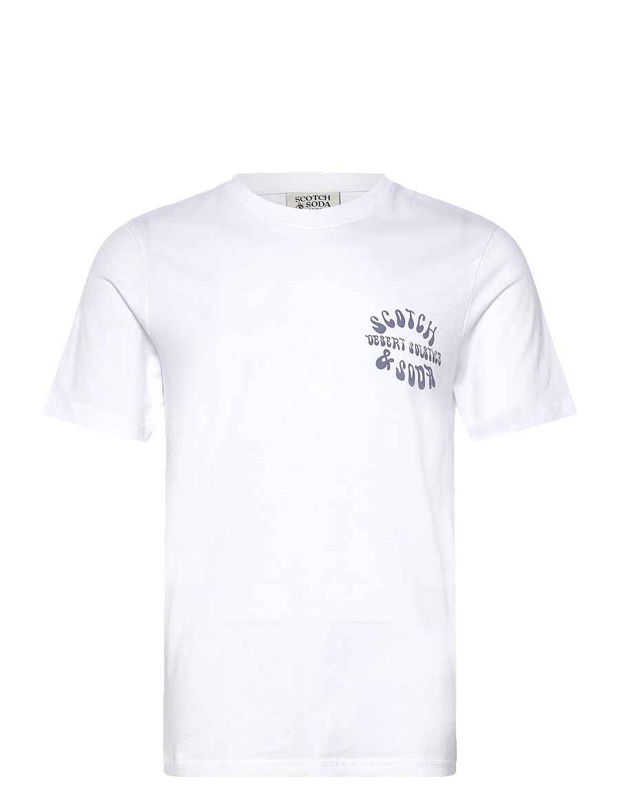 Scotch & Soda - Left Chest Artwork Regularfit Tshirt - kurzärmelige t-shirts - bright white - 1
