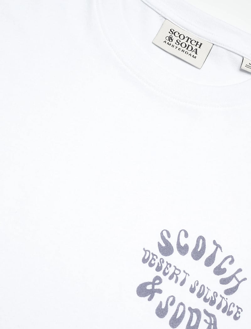 Scotch & Soda - Left Chest Artwork Regularfit Tshirt - lühikeste varrukatega t-särgid - bright white - 2
