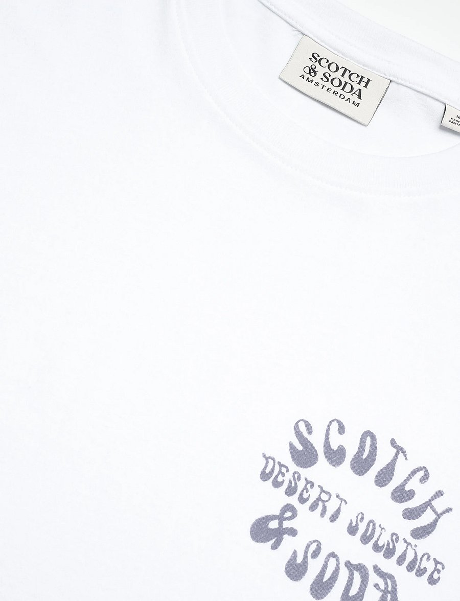 Scotch & Soda - Left Chest Artwork Regularfit Tshirt - kurzärmelige t-shirts - bright white - 5