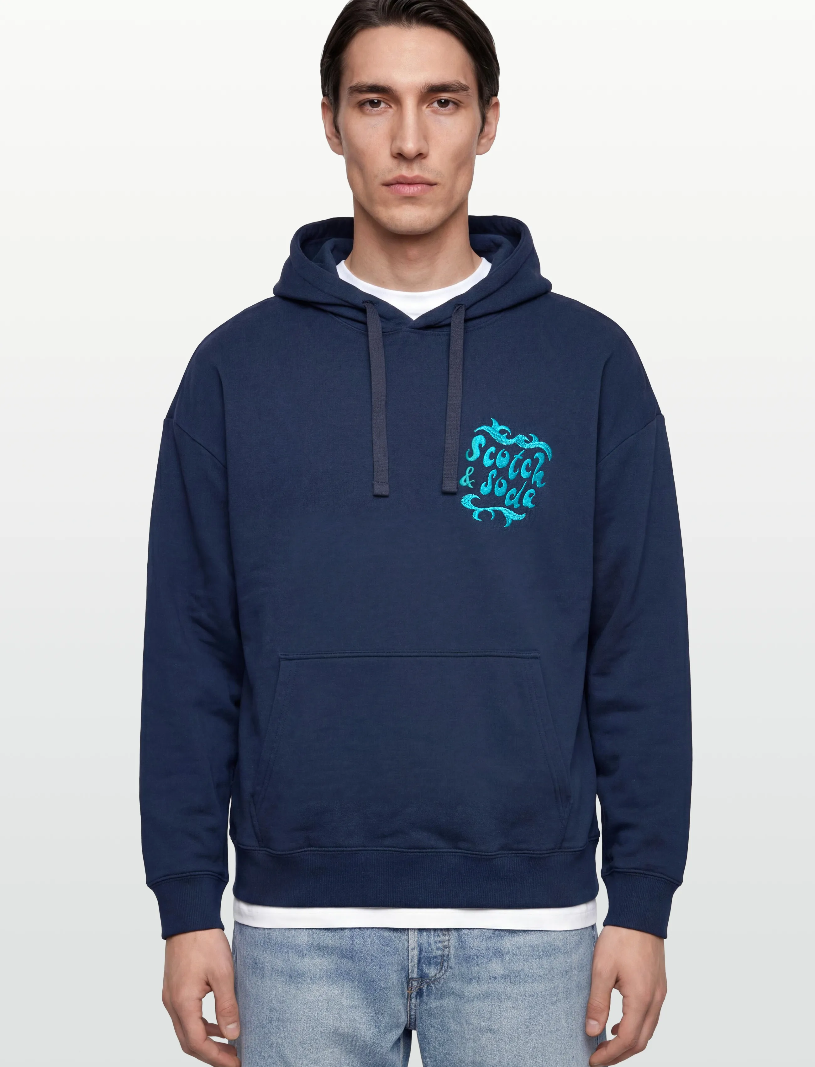 Scotch & Soda - Front And Back Artwork Loosefit Hoodie - hættetrøjer - pageant blue - 3