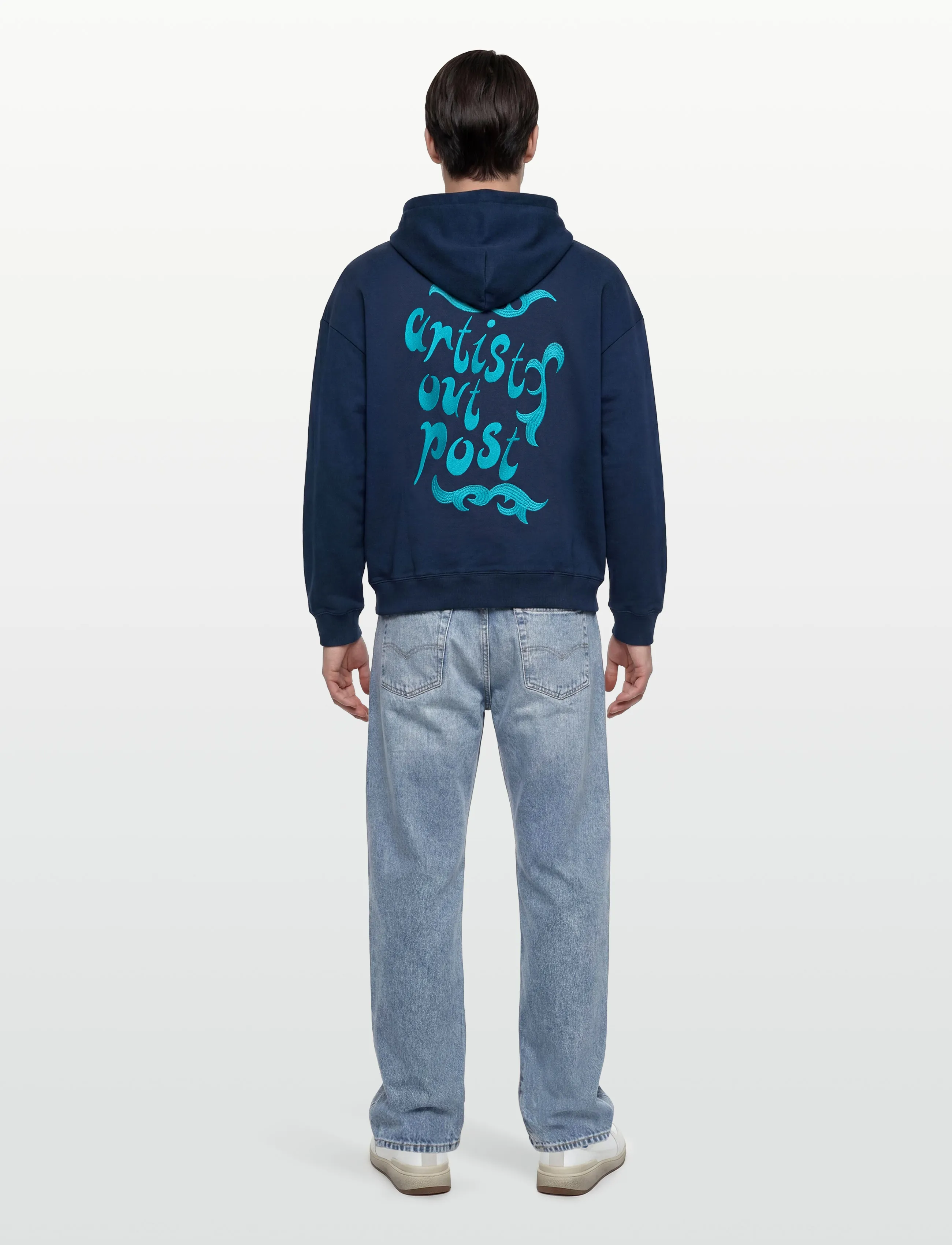 Scotch & Soda - Front And Back Artwork Loosefit Hoodie - hættetrøjer - pageant blue - 4