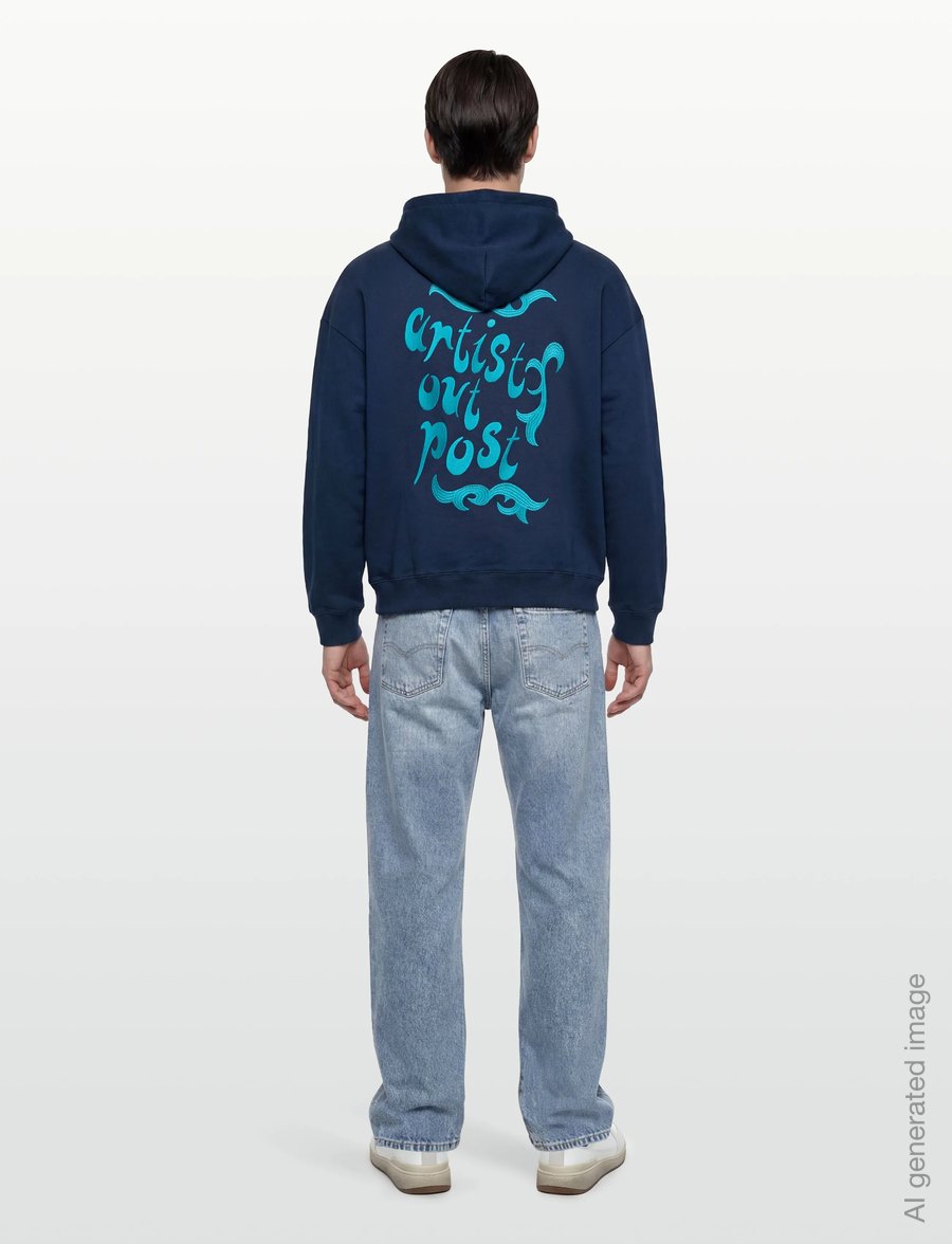 Scotch & Soda - Front And Back Artwork Loosefit Hoodie - kapuzenpullover - pageant blue - 4