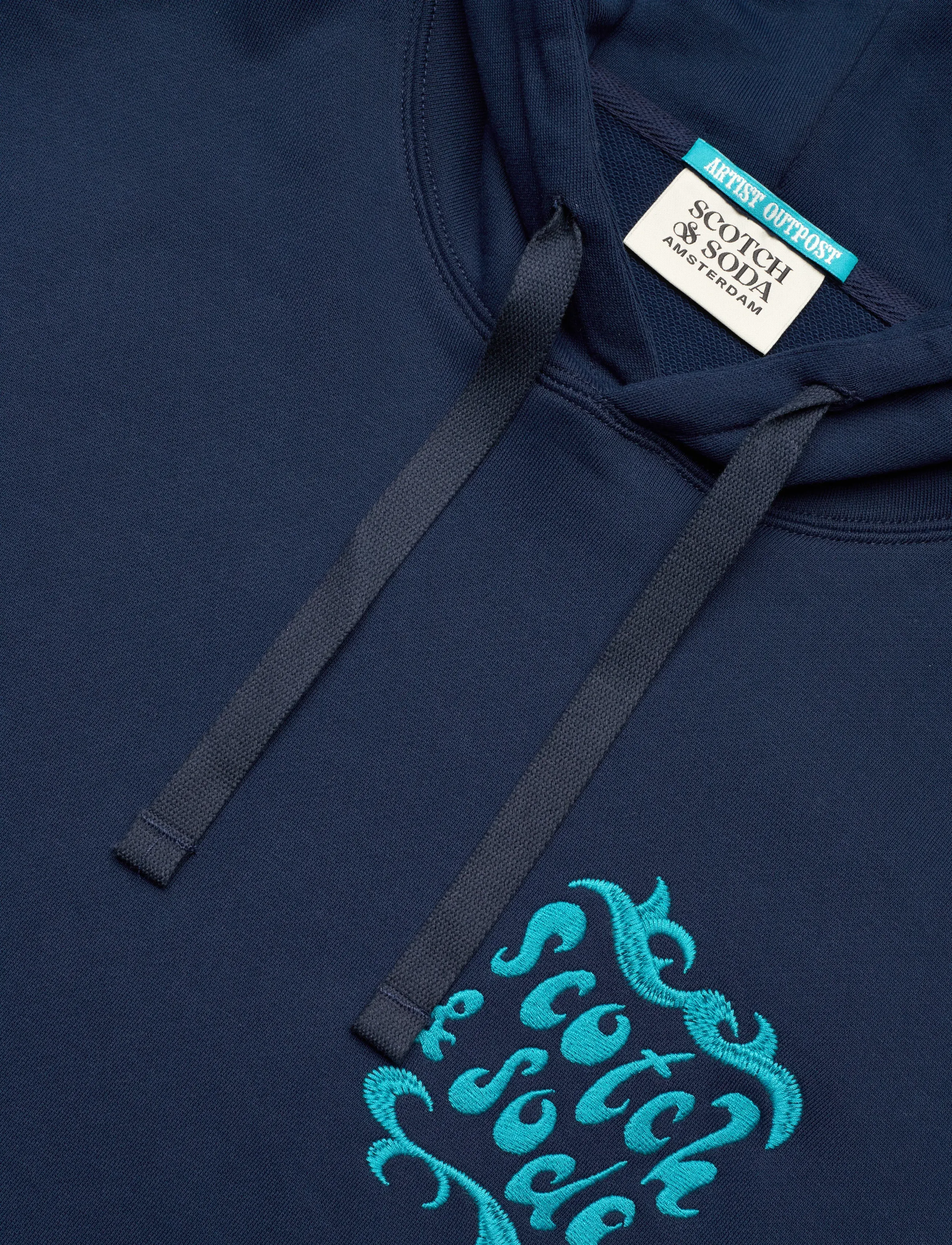 Scotch & Soda - Front And Back Artwork Loosefit Hoodie - hættetrøjer - pageant blue - 5