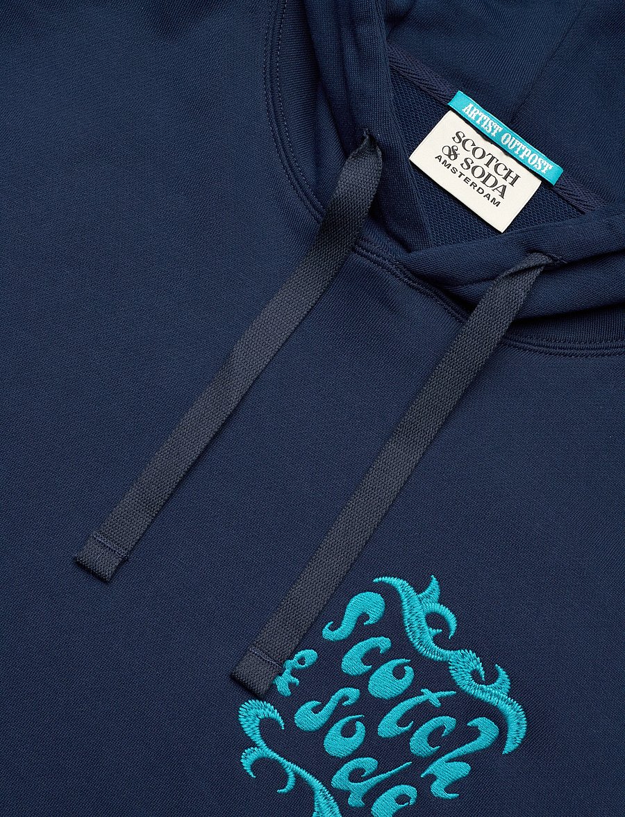 Scotch & Soda - Front And Back Artwork Loosefit Hoodie - kapuzenpullover - pageant blue - 5