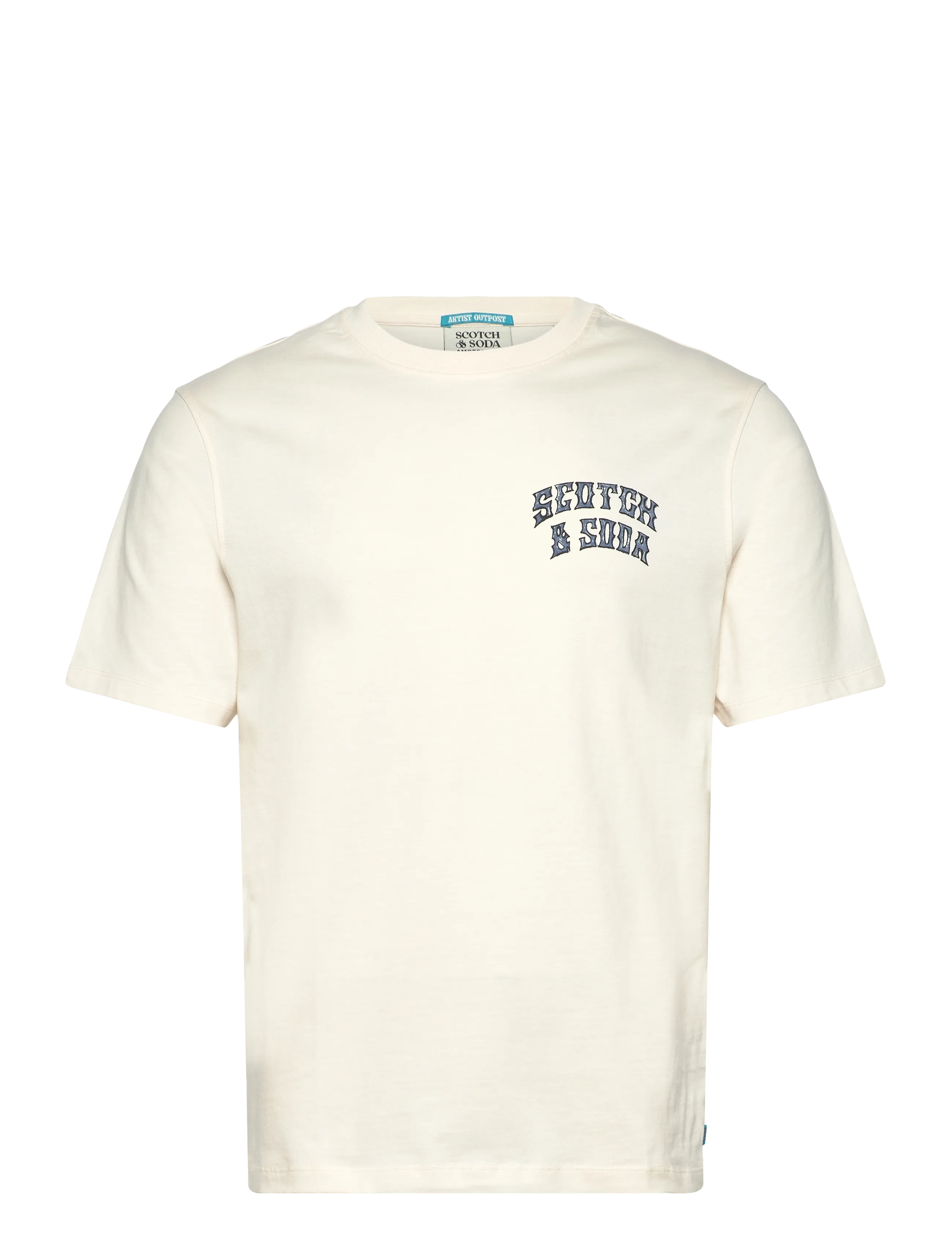SCOTCH & SODA Front Und Back Artwork Regularfit Tshirt Cream - L - Herren
