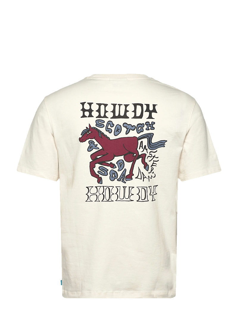 Scotch & Soda - Front And Back Artwork Regularfit Tshirt - kortærmede t-shirts - eggnog - 1