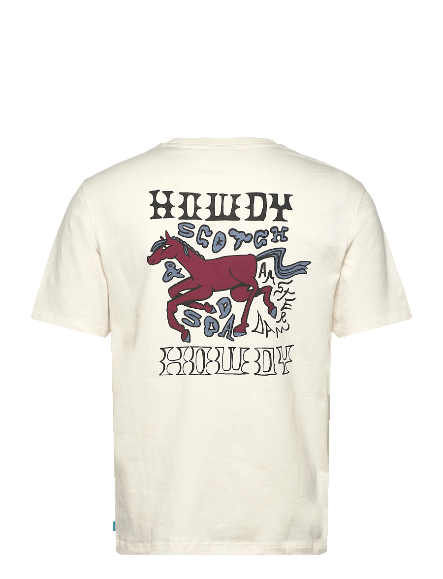 Scotch & Soda - Front And Back Artwork Regularfit Tshirt - kortærmede t-shirts - eggnog - 2