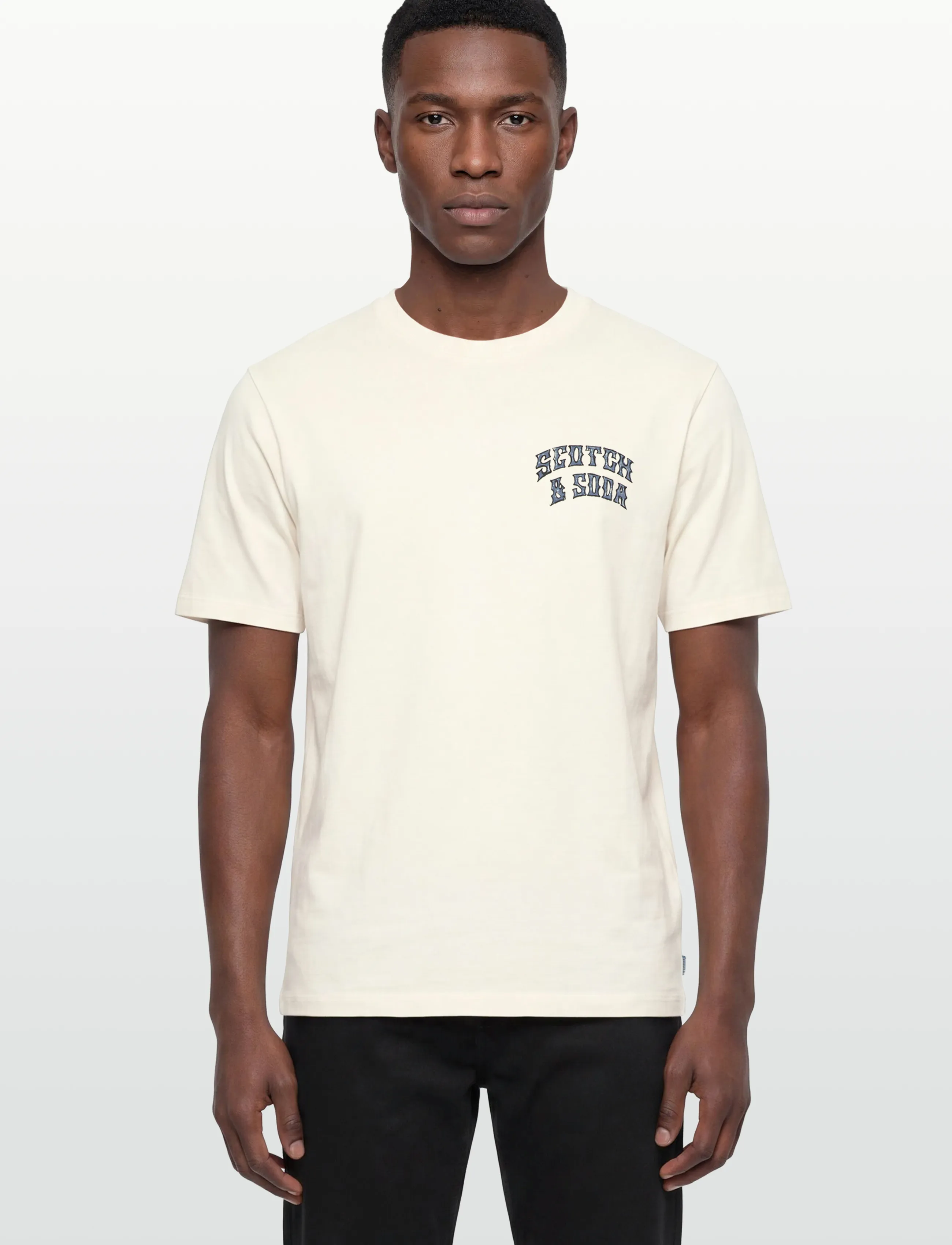 Scotch & Soda - Front And Back Artwork Regularfit Tshirt - lyhythihaiset - eggnog - 3