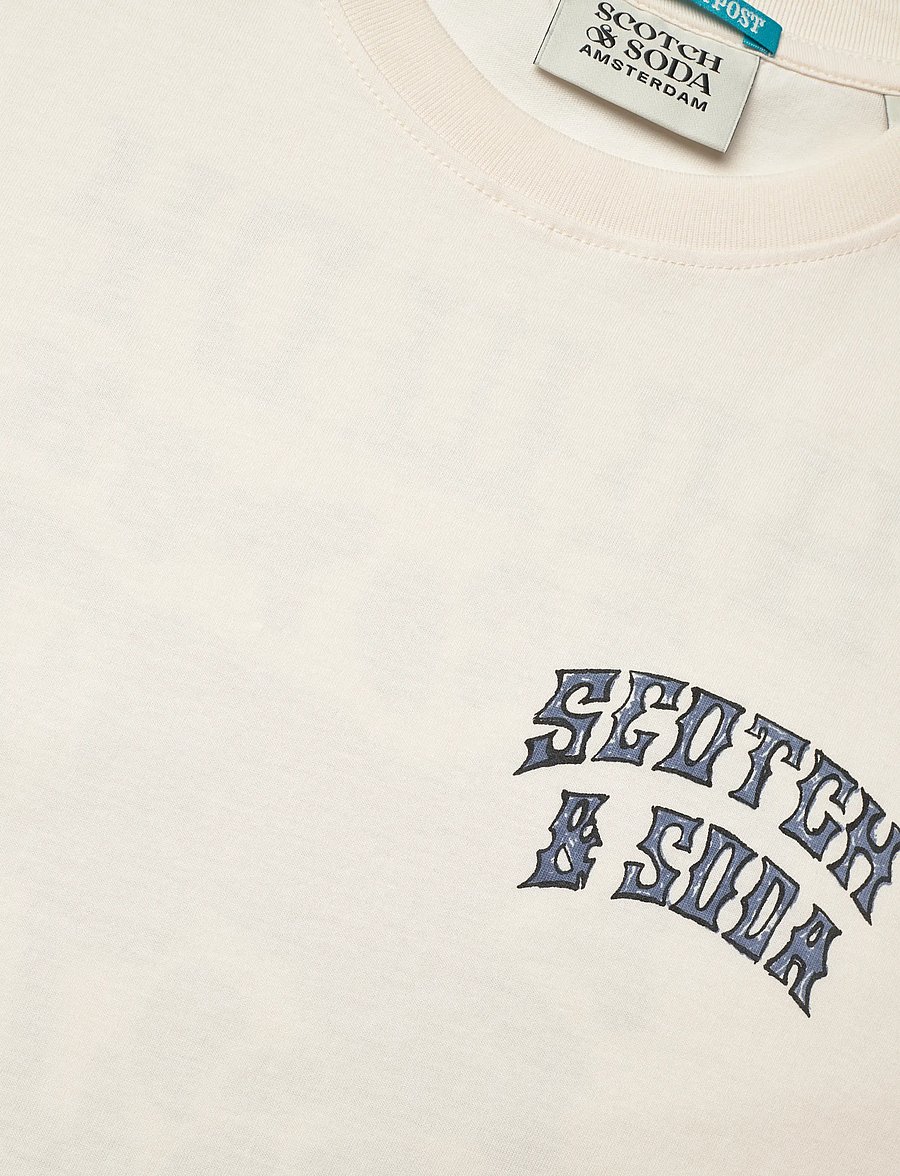 Scotch & Soda - Front And Back Artwork Regularfit Tshirt - kortærmede t-shirts - eggnog - 5