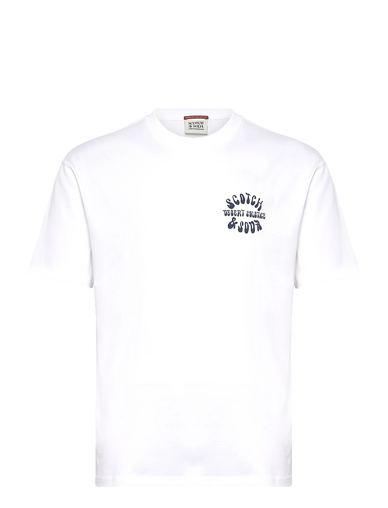 Scotch & Soda - Front And Back Artwork Relaxedfit Tshirt - kortærmede t-shirts - bright white - 0