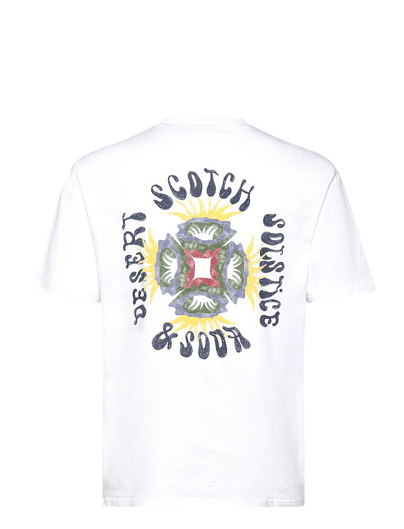 Scotch & Soda - Front And Back Artwork Relaxedfit Tshirt - kortærmede t-shirts - bright white - 1