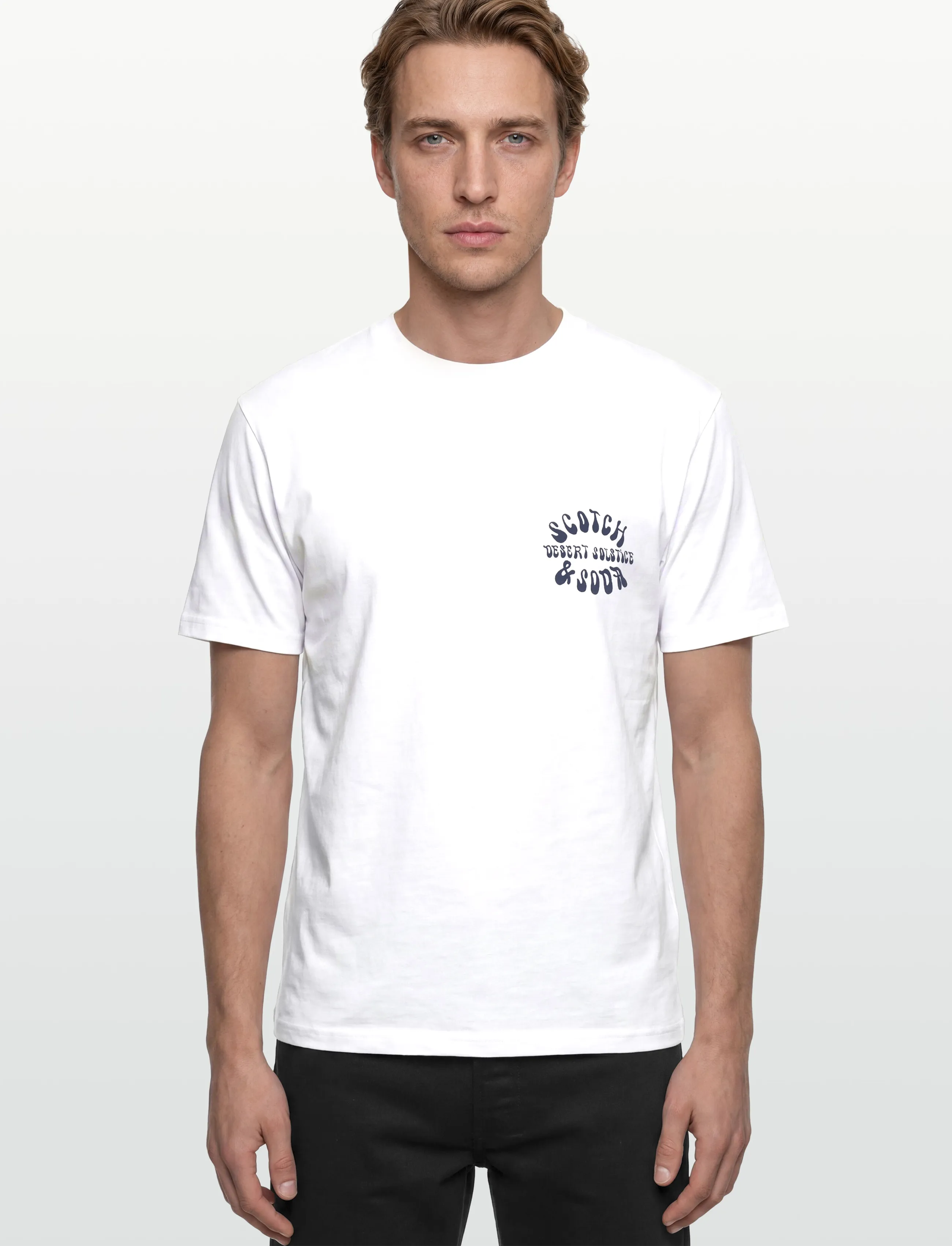 Scotch & Soda - Front And Back Artwork Relaxedfit Tshirt - lyhythihaiset - bright white - 3