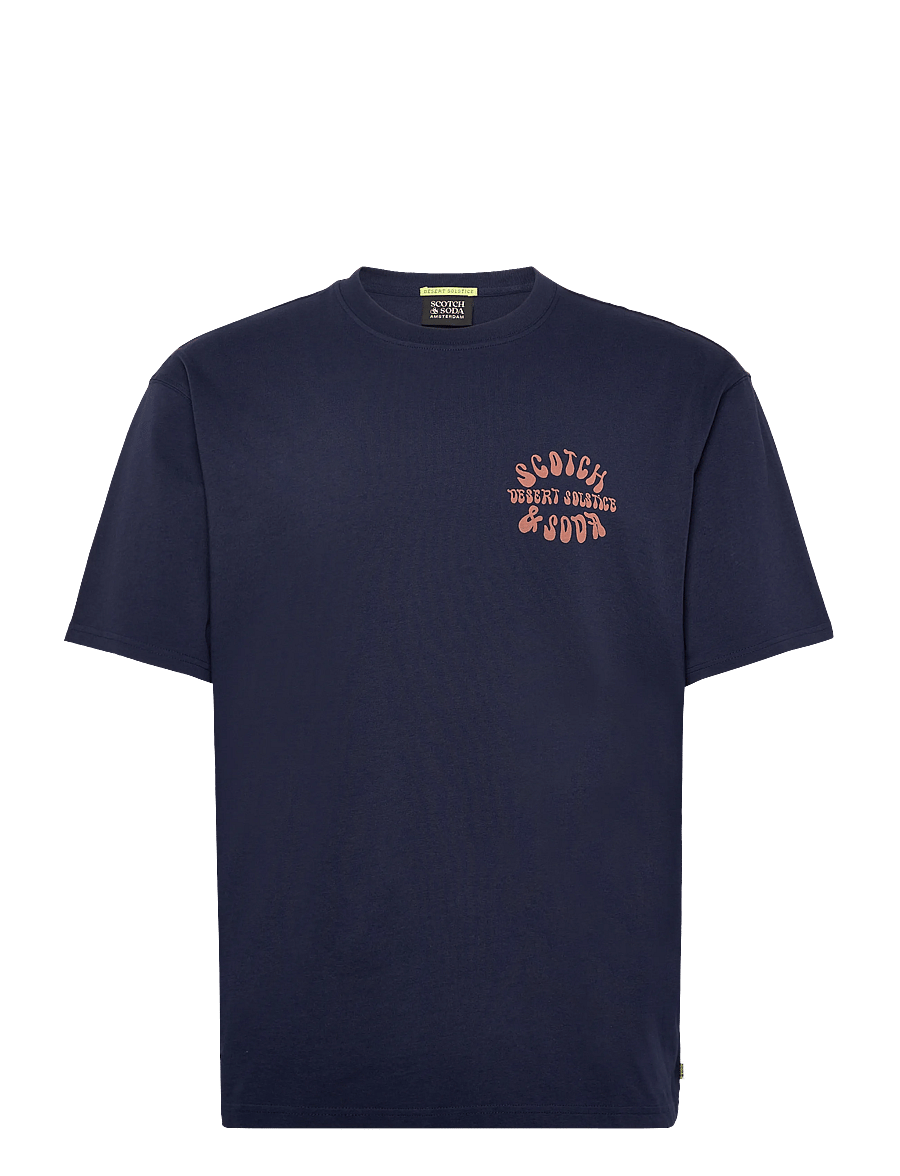 Scotch & Soda - Front And Back Artwork Relaxedfit Tshirt - kurzärmelige t-shirts - pageant blue - 1