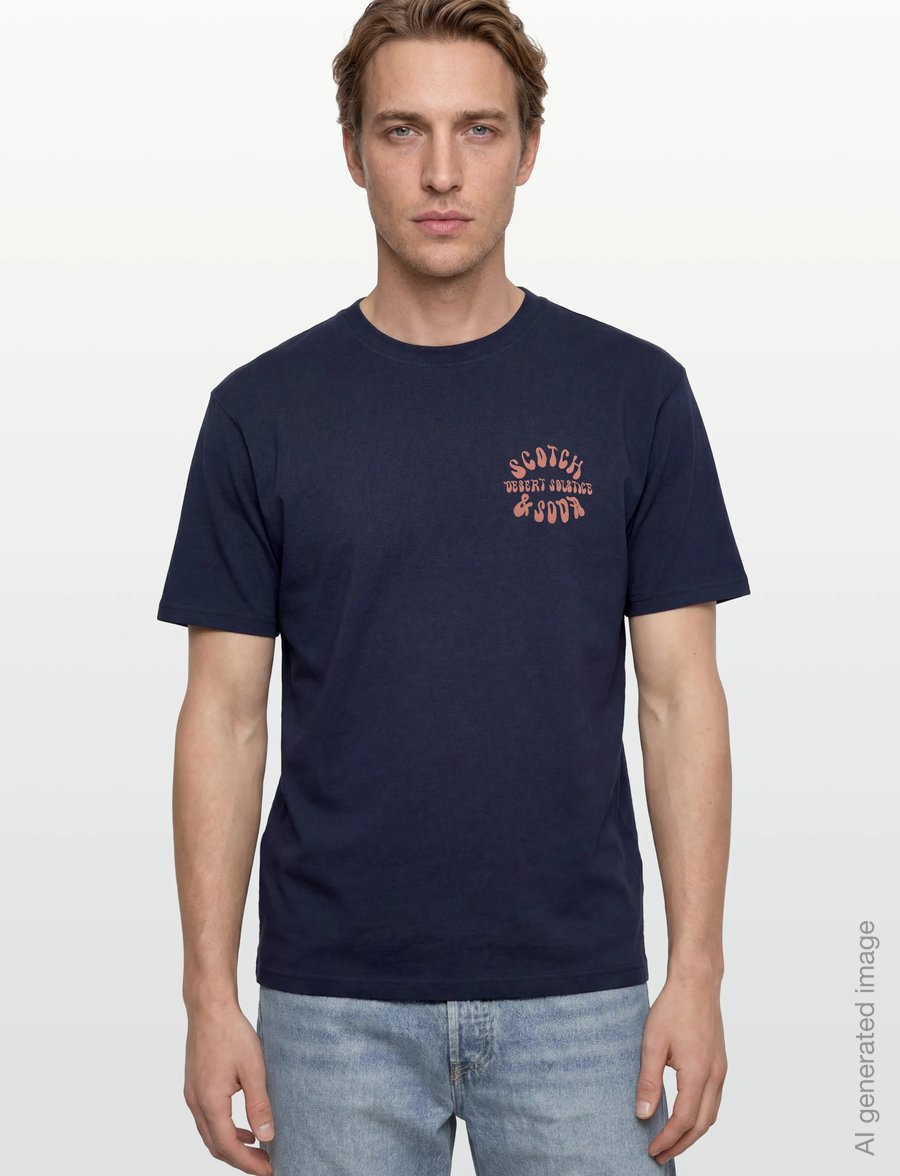 Scotch & Soda - Front And Back Artwork Relaxedfit Tshirt - kurzärmelige t-shirts - pageant blue - 3