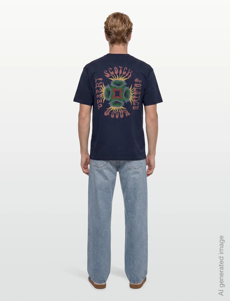 Scotch & Soda - Front And Back Artwork Relaxedfit Tshirt - kurzärmelige t-shirts - pageant blue - 4
