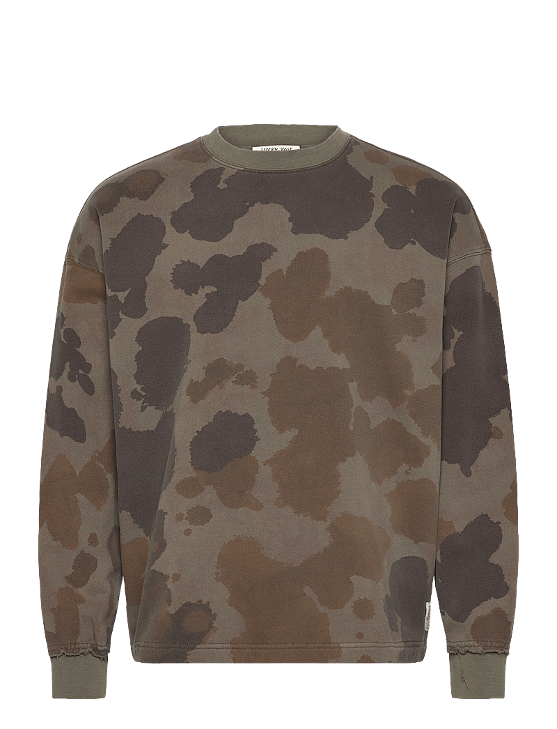 Scotch & Soda - Printed Overdyed Loosefit Sweatshirt - dressipluusid - painterly animal olive night - 0