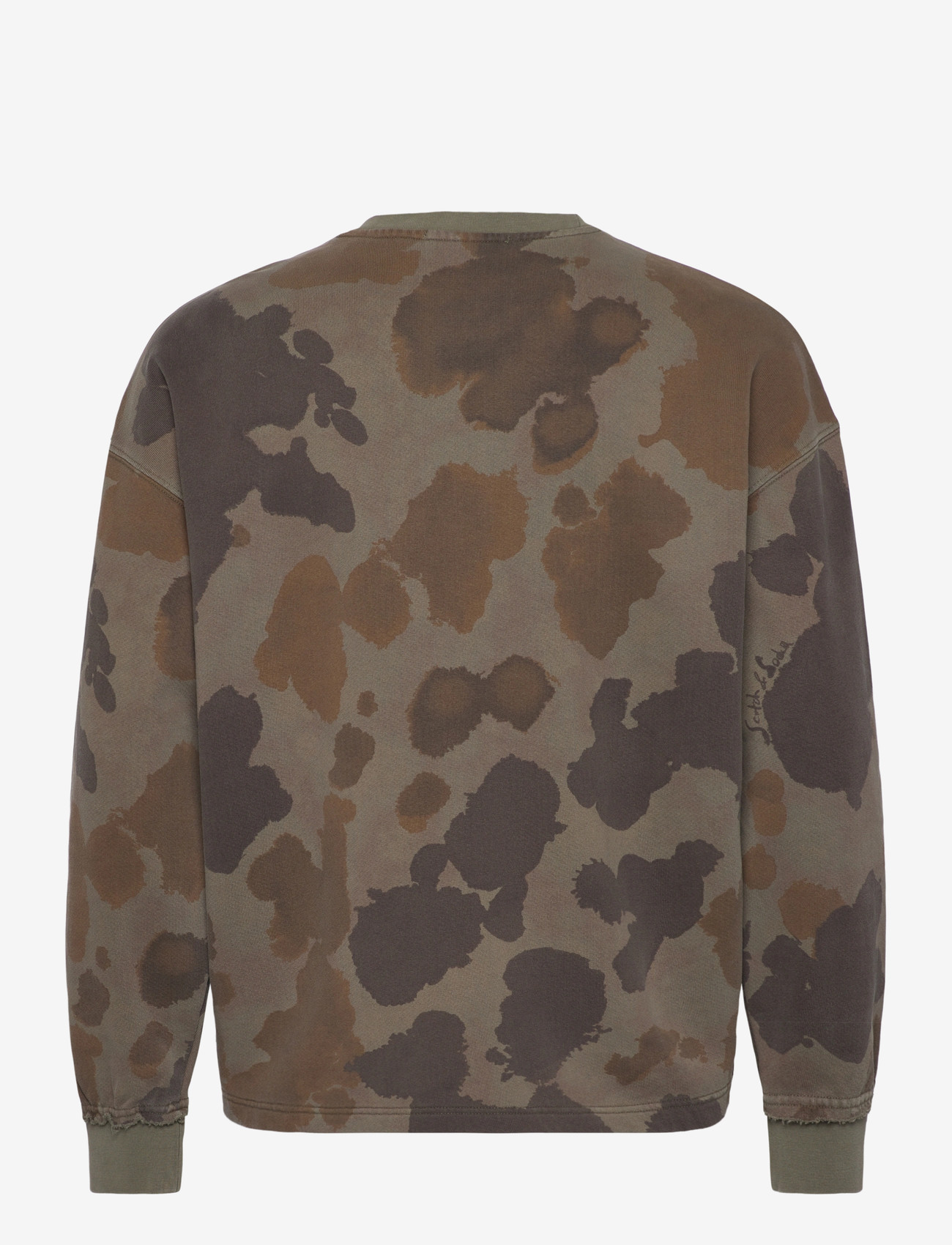 Scotch & Soda - Printed Overdyed Loosefit Sweatshirt - dressipluusid - painterly animal olive night - 1