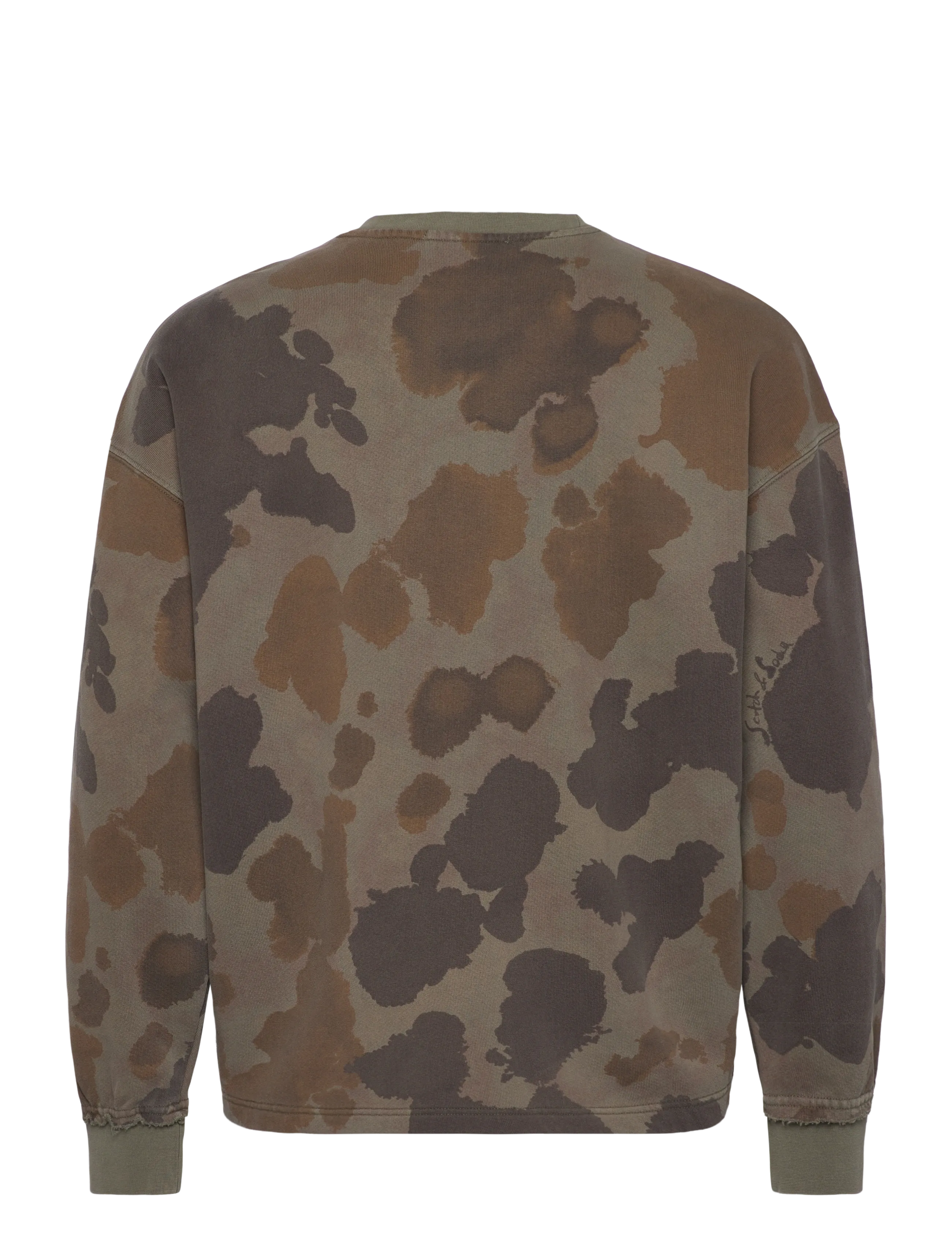 Scotch & Soda - Printed Overdyed Loosefit Sweatshirt - sweatshirts - painterly animal olive night - 2