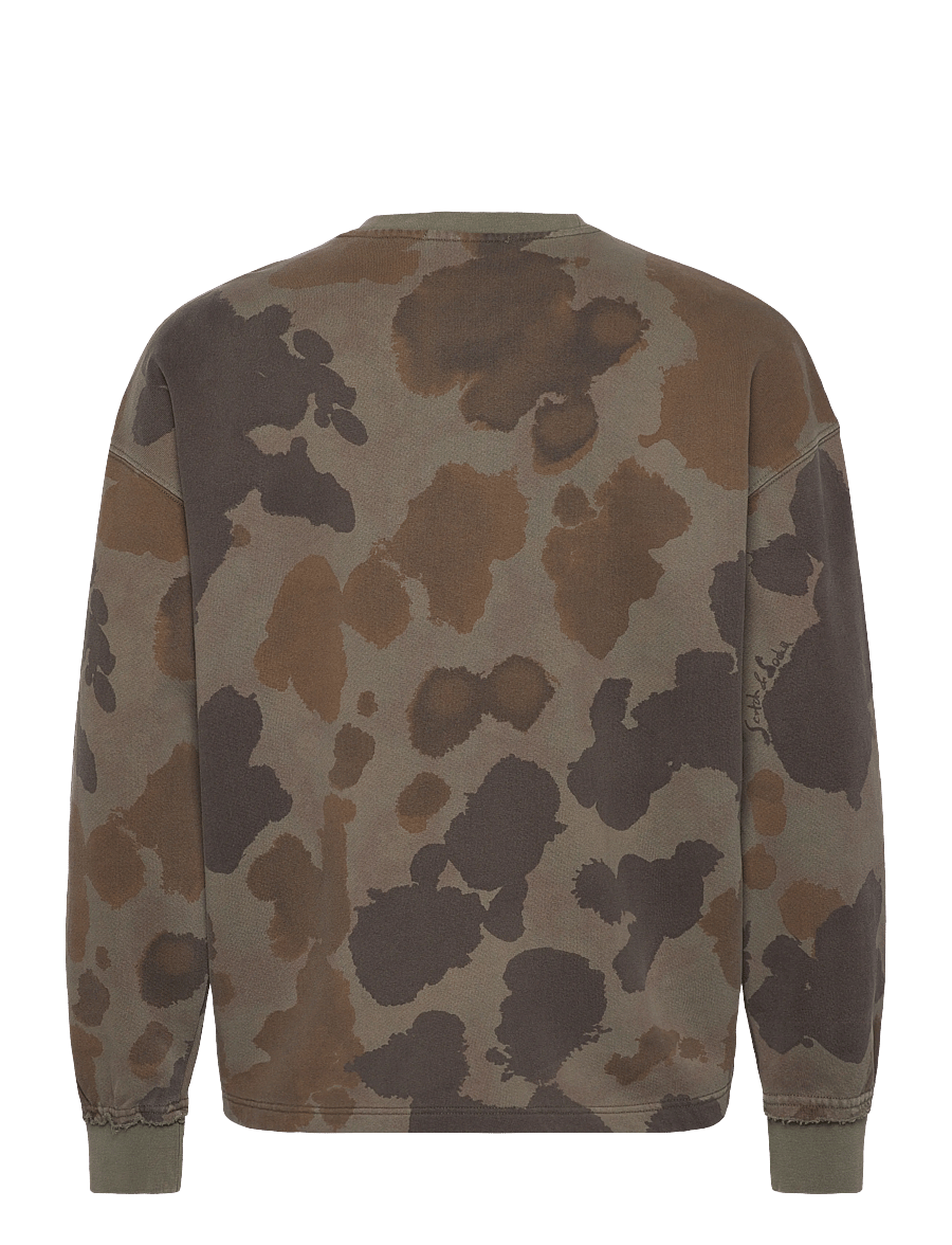 Scotch & Soda - Printed Overdyed Loosefit Sweatshirt - sweatshirts - painterly animal olive night - 2