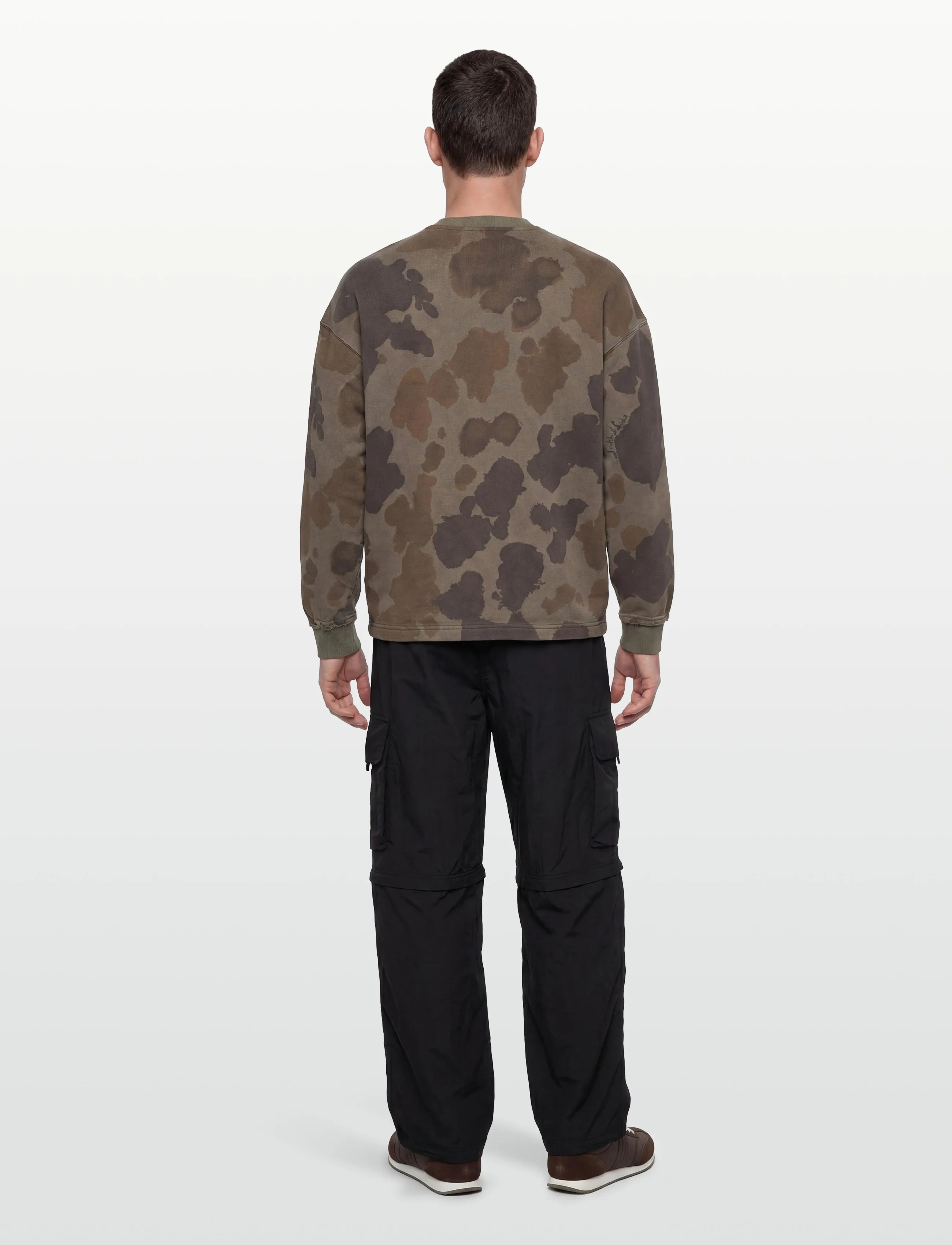 Scotch & Soda - Printed Overdyed Loosefit Sweatshirt - sweatshirts - painterly animal olive night - 4