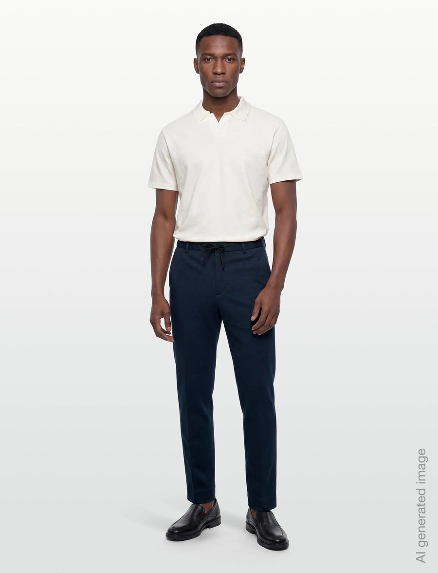 Scotch & Soda - Finch Yarndyed Jersey Regular Taperedfit Jogger - vabaajapüksid - pageant blue micro pattern - 0