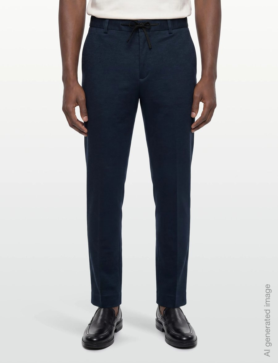 Scotch & Soda - Finch Yarndyed Jersey Regular Taperedfit Jogger - vabaajapüksid - pageant blue micro pattern - 3