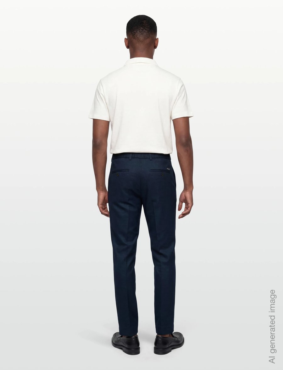 Scotch & Soda - Finch Yarndyed Jersey Regular Taperedfit Jogger - vabaajapüksid - pageant blue micro pattern - 4