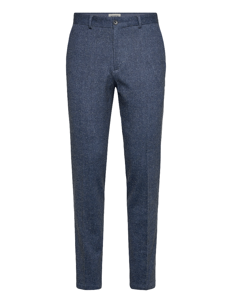 Scotch & Soda - STUART - MELANGE-JERSEY REGULAR SLIM CHINO - linnebyxor - sky captain melange - 0