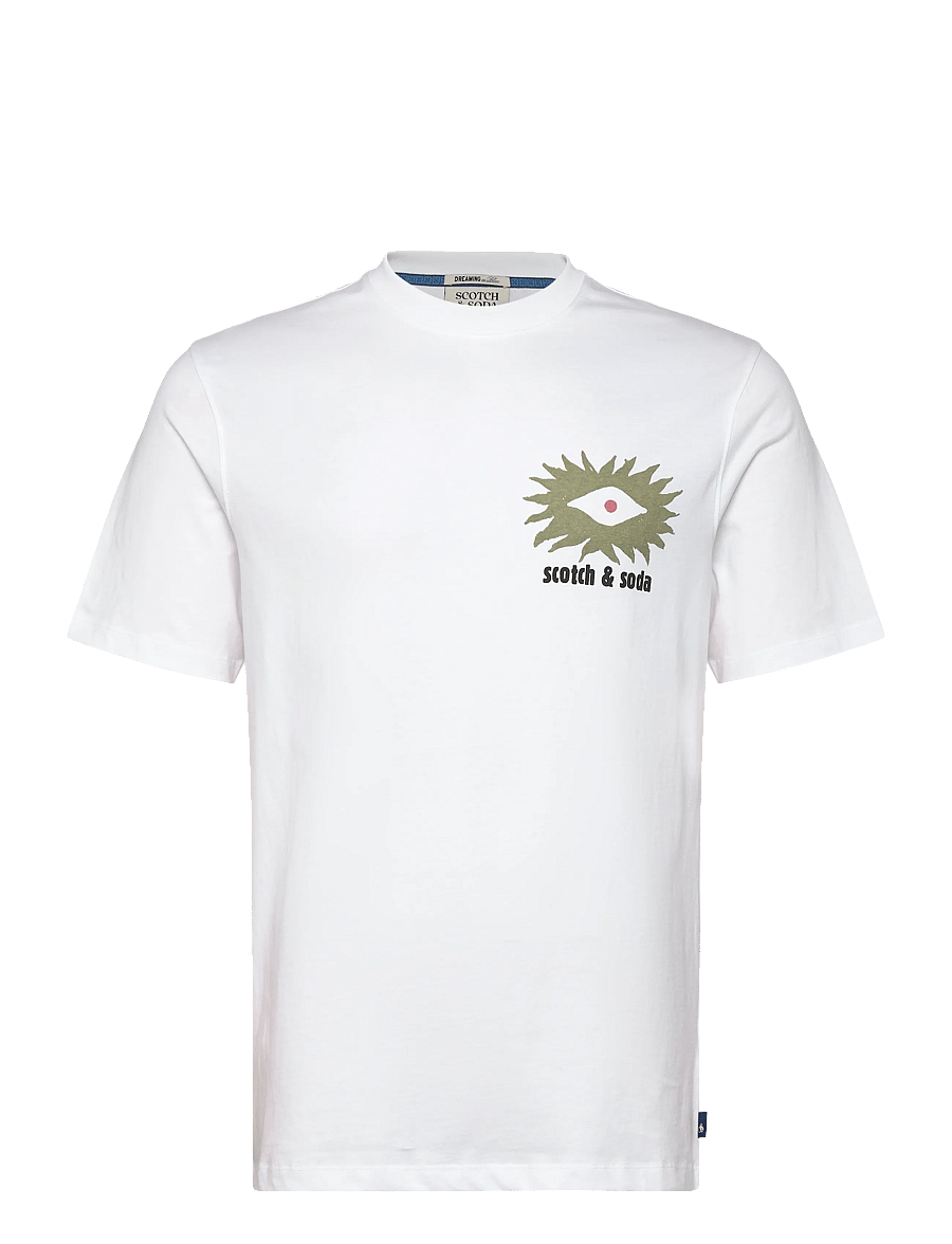 Scotch & Soda - Front and back artwork relaxed-fit T-shirt - kurzärmelig - bright white - 0