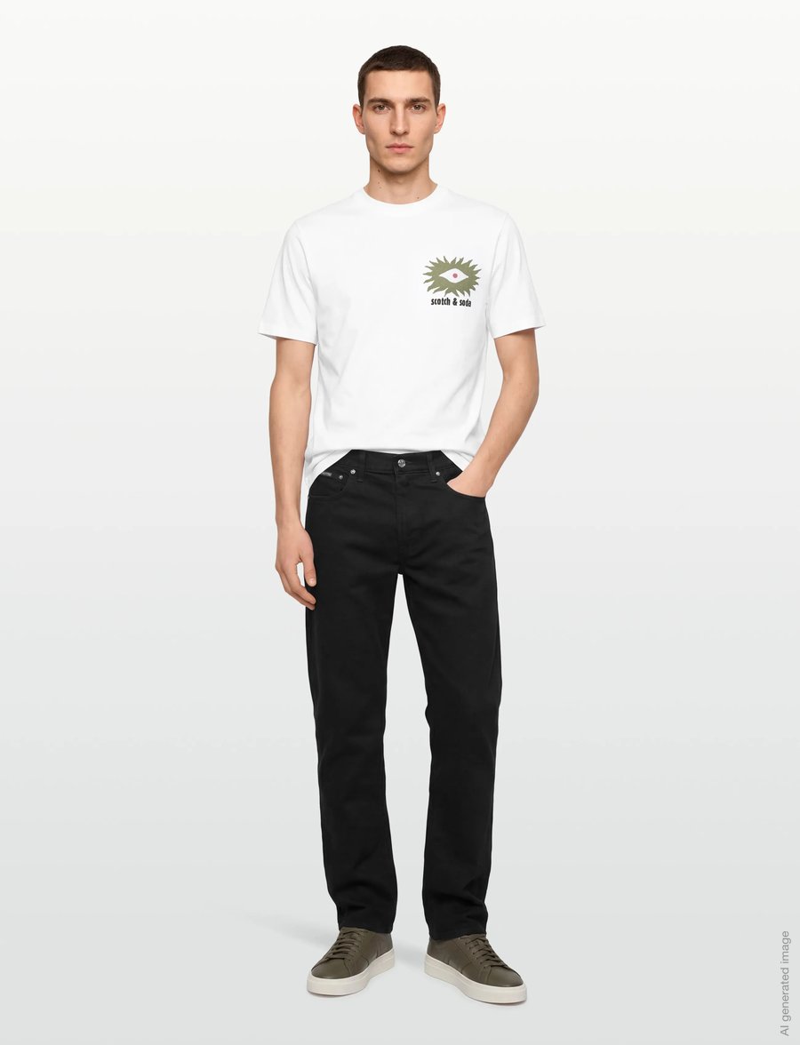 Scotch & Soda - Front and back artwork relaxed-fit T-shirt - lühikeste varrukatega t-särgid - bright white - 0