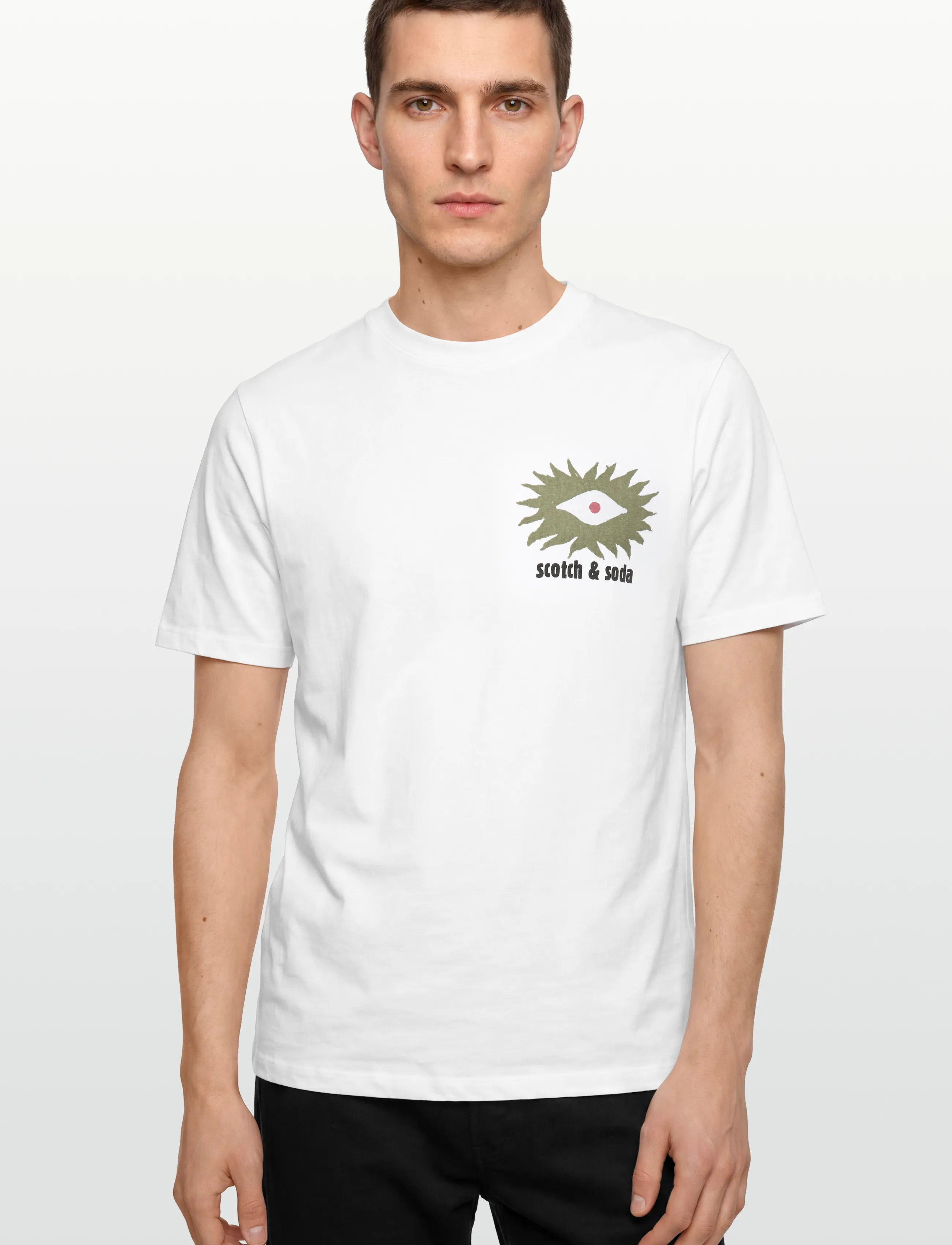 Scotch & Soda - Front and back artwork relaxed-fit T-shirt - kortærmede t-shirts - bright white - 3