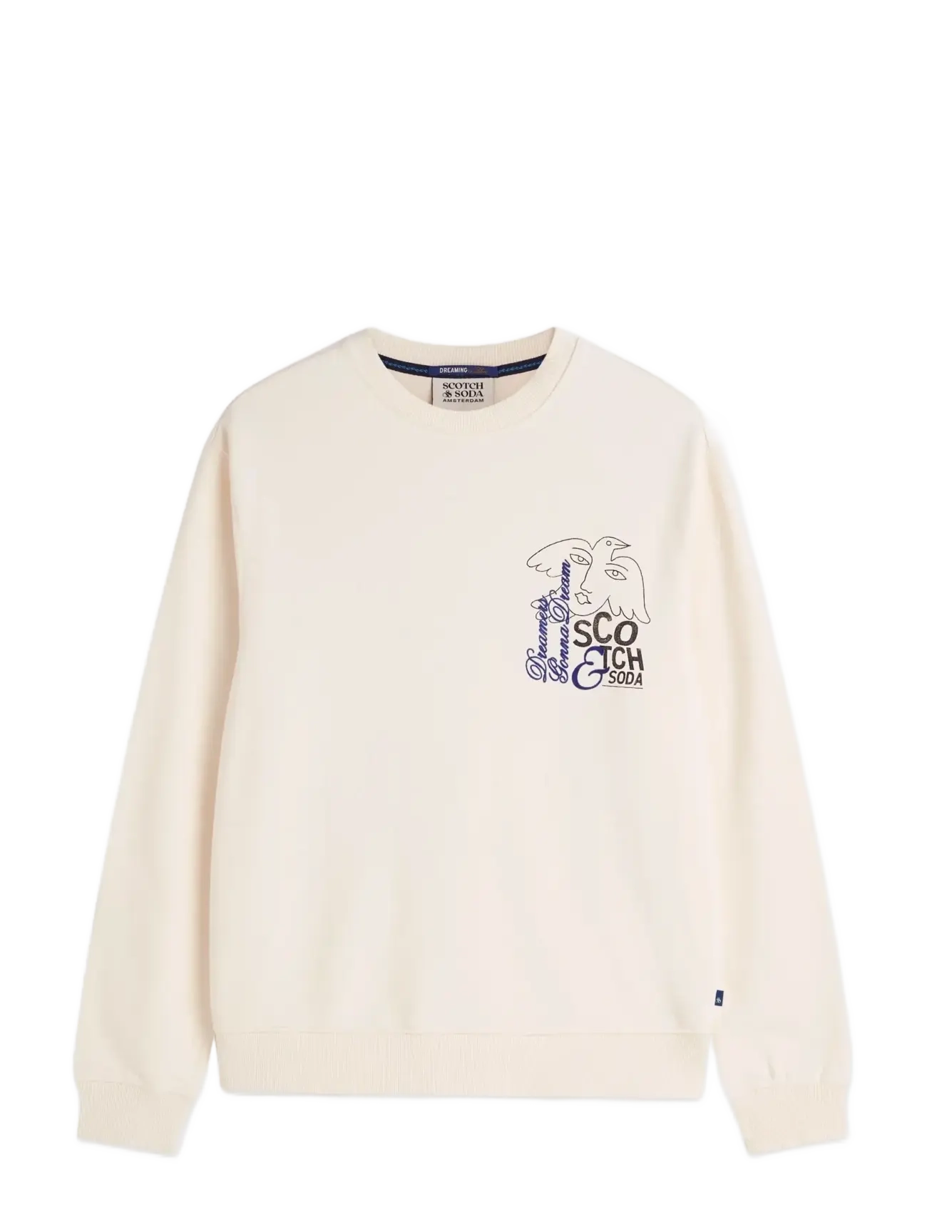 Scotch & Soda Front And Back Artwork Regular-Fit Sweatshirt, XL, Cream, Sweatshirts & Hættetrøjer > Sweatshirts, Herre