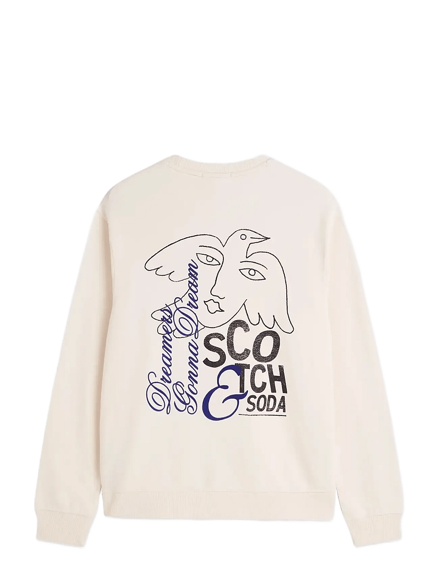 Scotch & Soda - Front and back artwork regular-fit sweatshirt - eggnog - 1