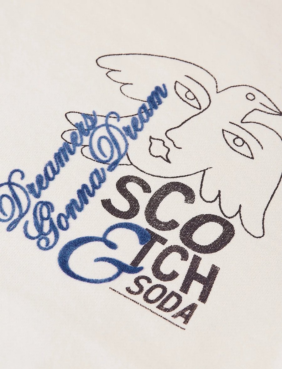 Scotch & Soda - Front and back artwork regular-fit sweatshirt - eggnog - 2