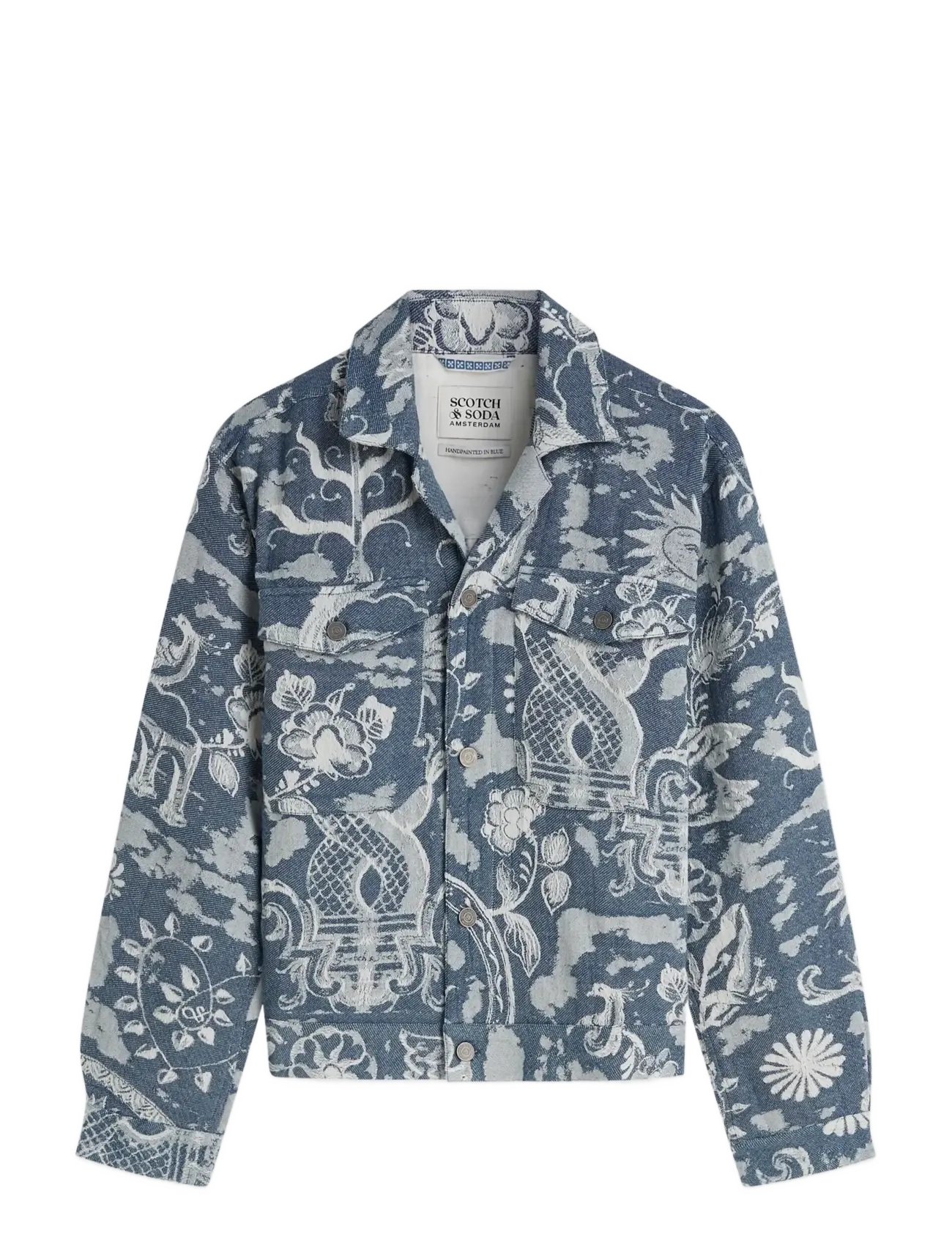 SCOTCH & SODA Delfts Blauw Jacquard Trucker Jacke Blau - L - Herren
