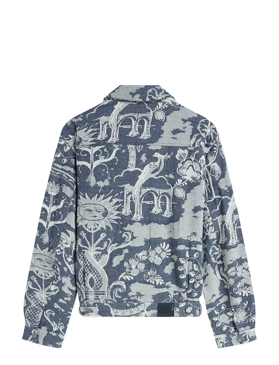 Scotch & Soda - Delfts Blauw jacquard trucker jacket - pavasarinės striukės - delft tiles blue - 1