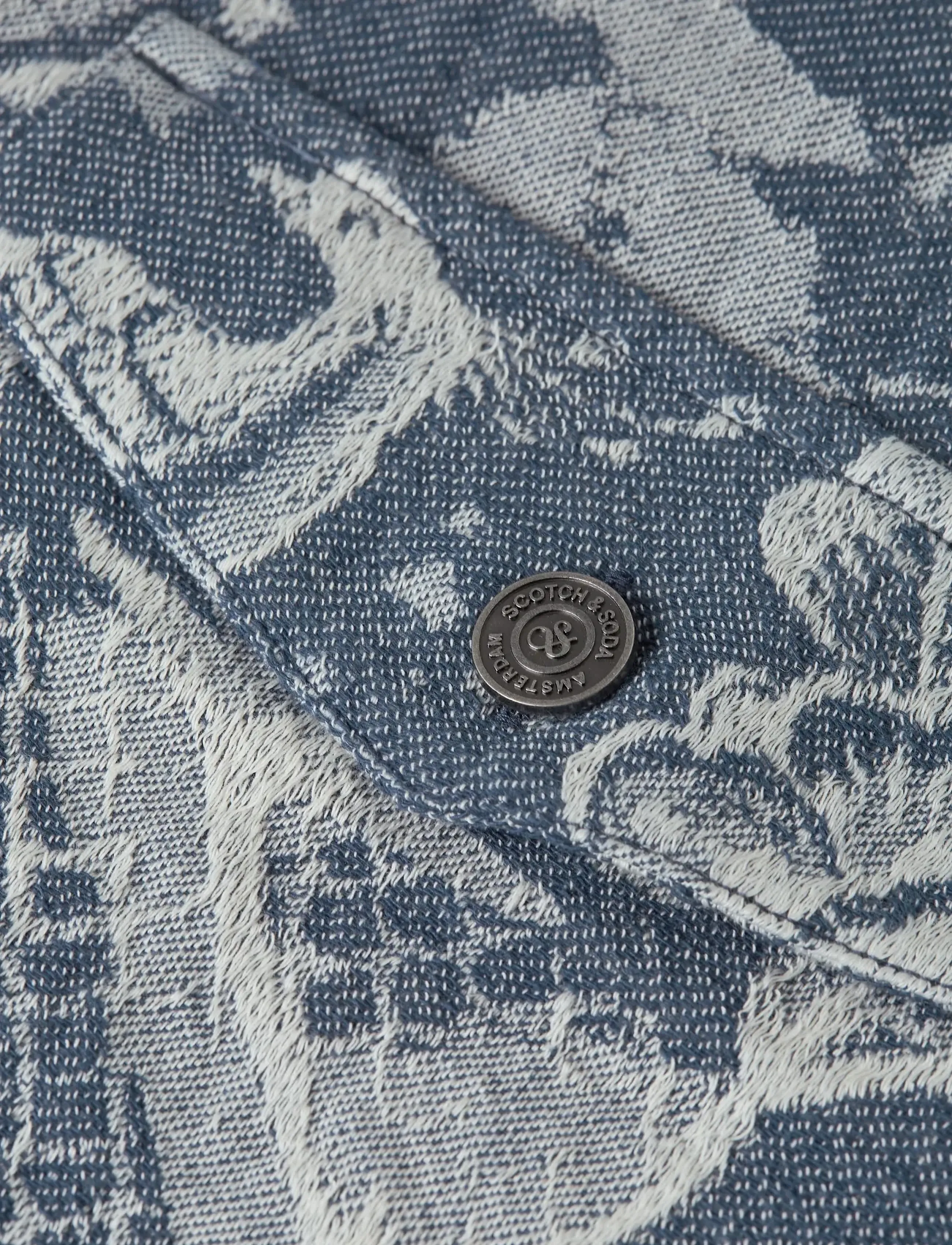 Scotch & Soda - Delfts Blauw jacquard trucker jacket - frühlingsjacken - delft tiles blue - 2