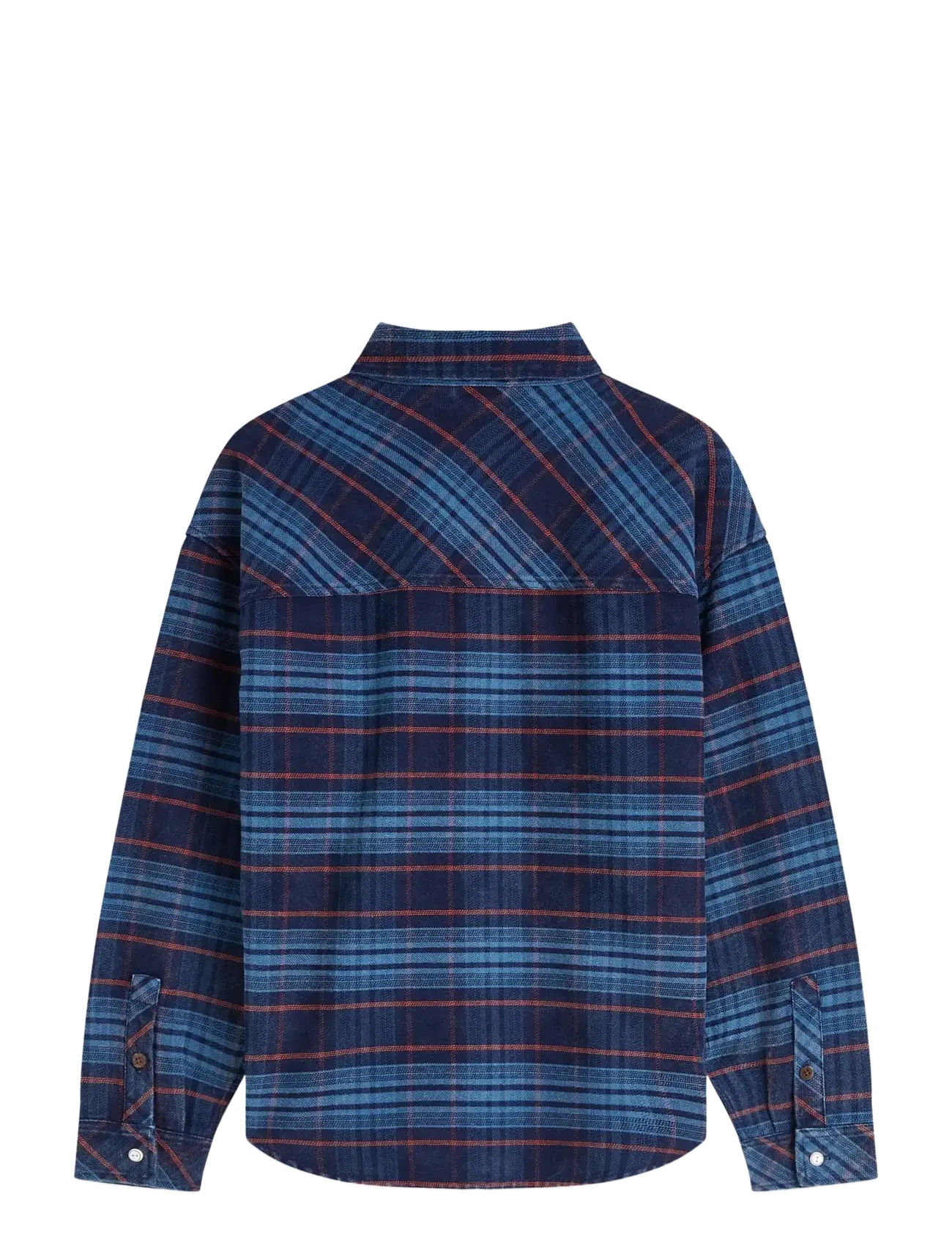 Scotch & Soda - Checked denim loose-fit washed overshirt - indigo check-fiesta - 1