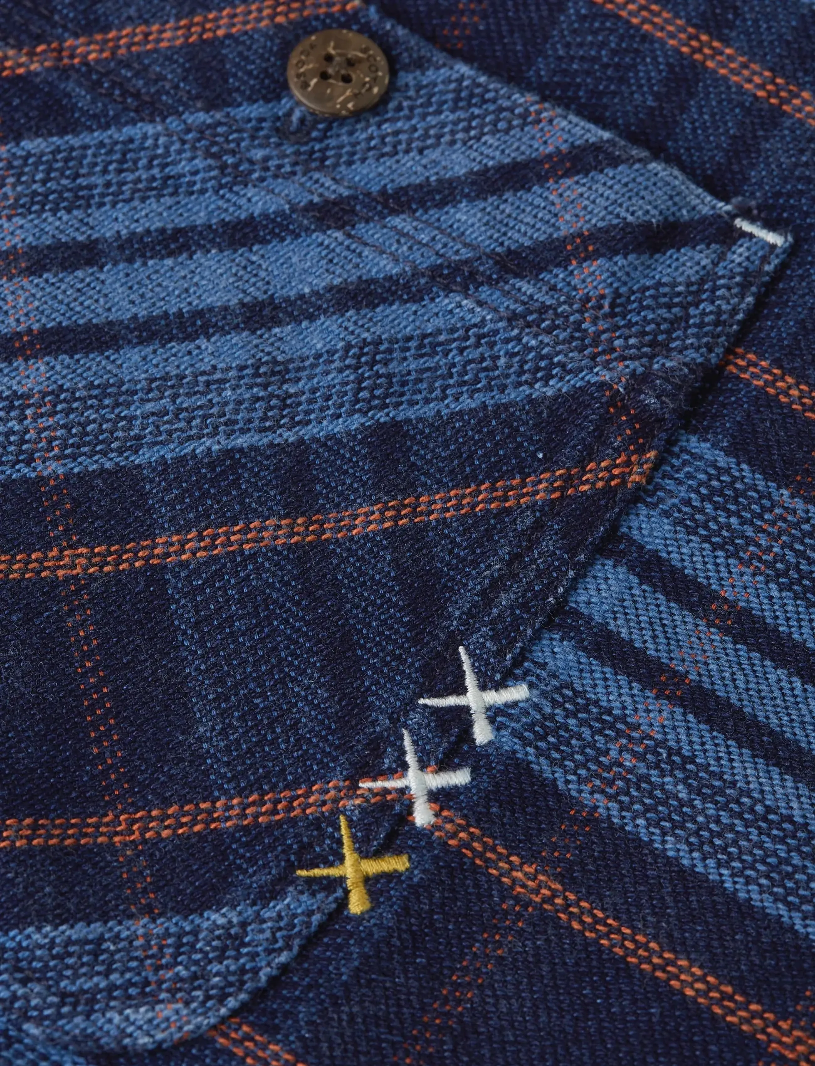 Scotch & Soda - Checked denim loose-fit washed overshirt - indigo check-fiesta - 2