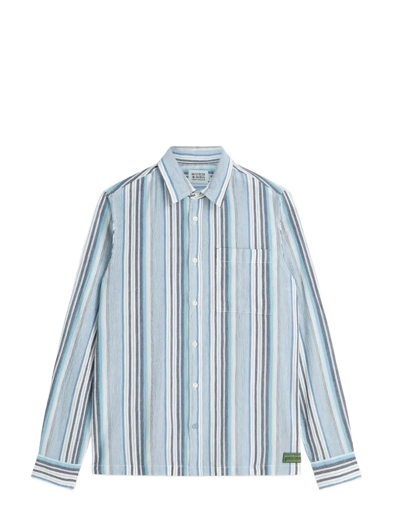 Scotch & Soda Textured stripe regular-fit shirt - Casual festtøj - ENSIGN BLUE STRIPE / blue