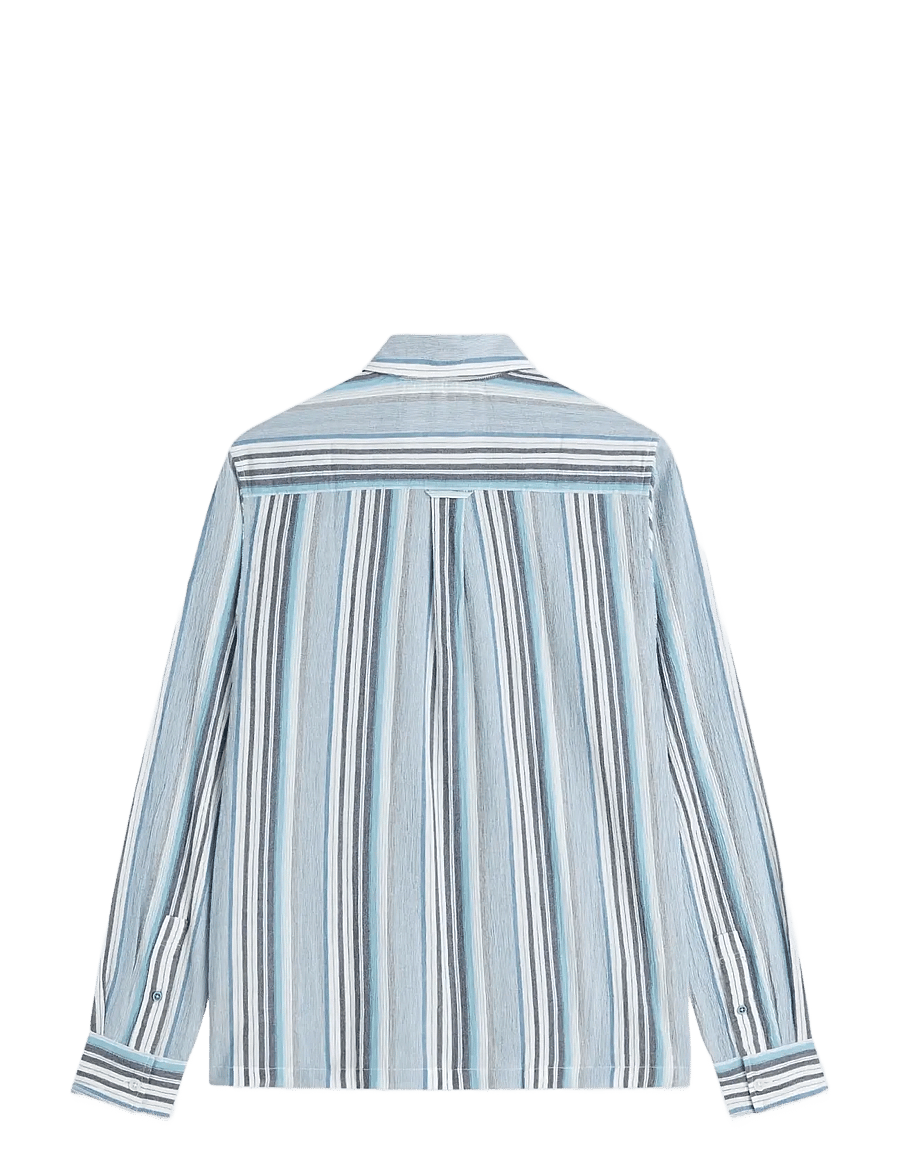 Scotch & Soda - Textured stripe regular-fit shirt - stribede skjorter - ensign blue stripe - 1