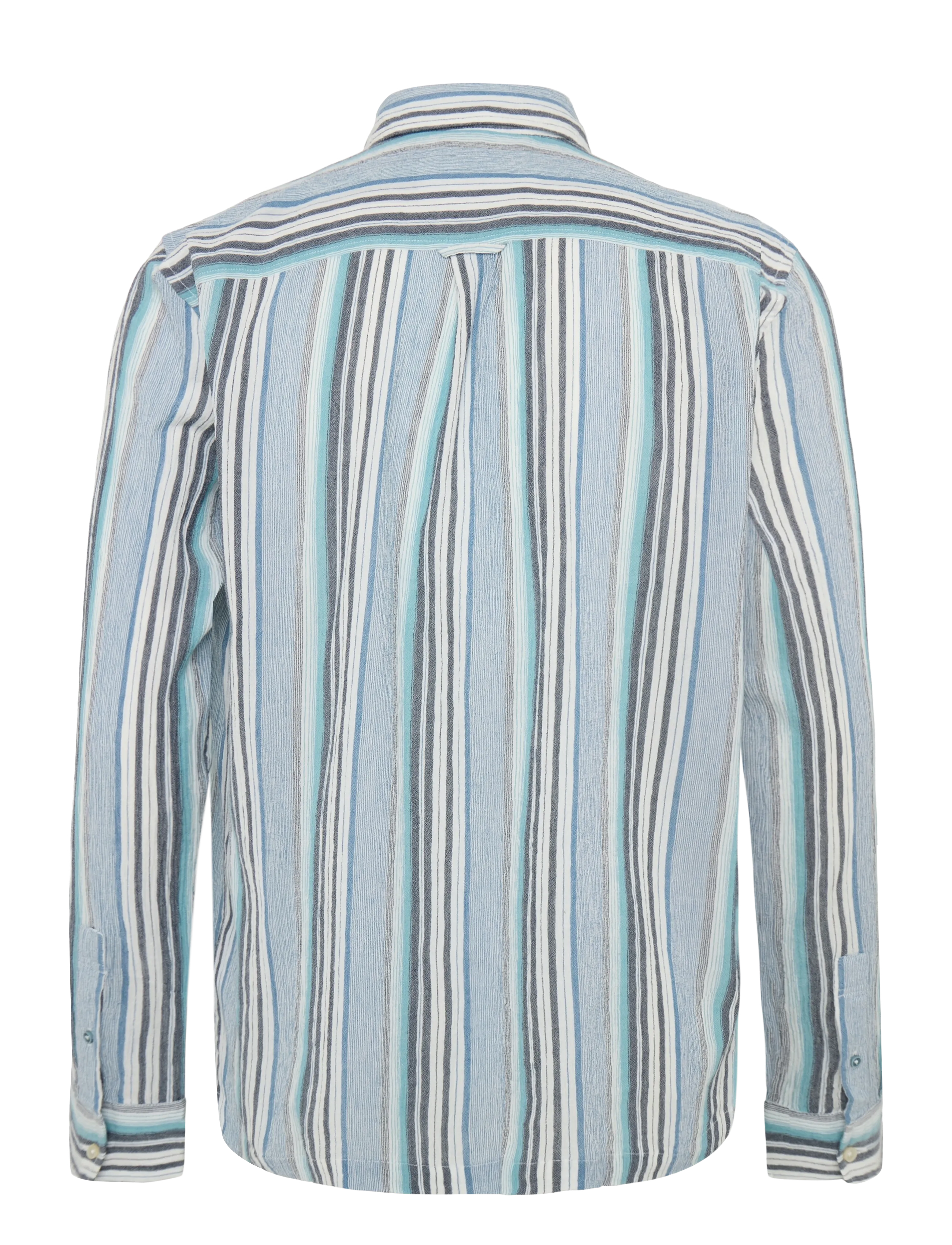 Scotch & Soda - Textured stripe regular-fit shirt - dryžuoti marškiniai - ensign blue stripe - 1