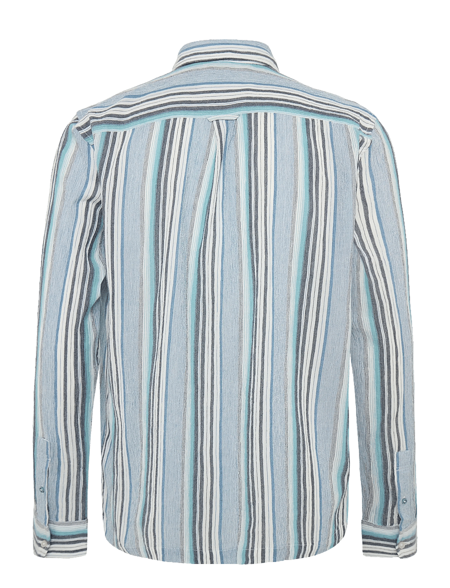Scotch & Soda - Textured stripe regular-fit shirt - gestreifte hemden - ensign blue stripe - 1
