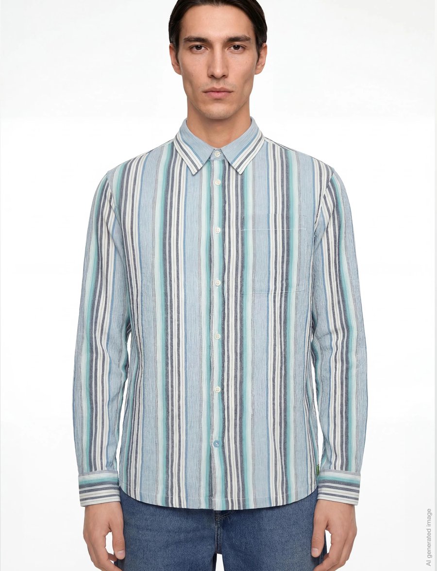 Scotch & Soda - Textured stripe regular-fit shirt - gestreifte hemden - ensign blue stripe - 3