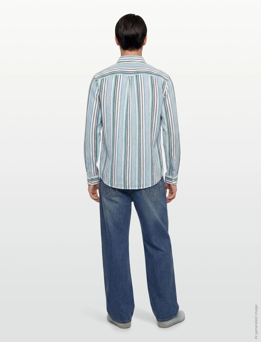 Scotch & Soda - Textured stripe regular-fit shirt - gestreifte hemden - ensign blue stripe - 4