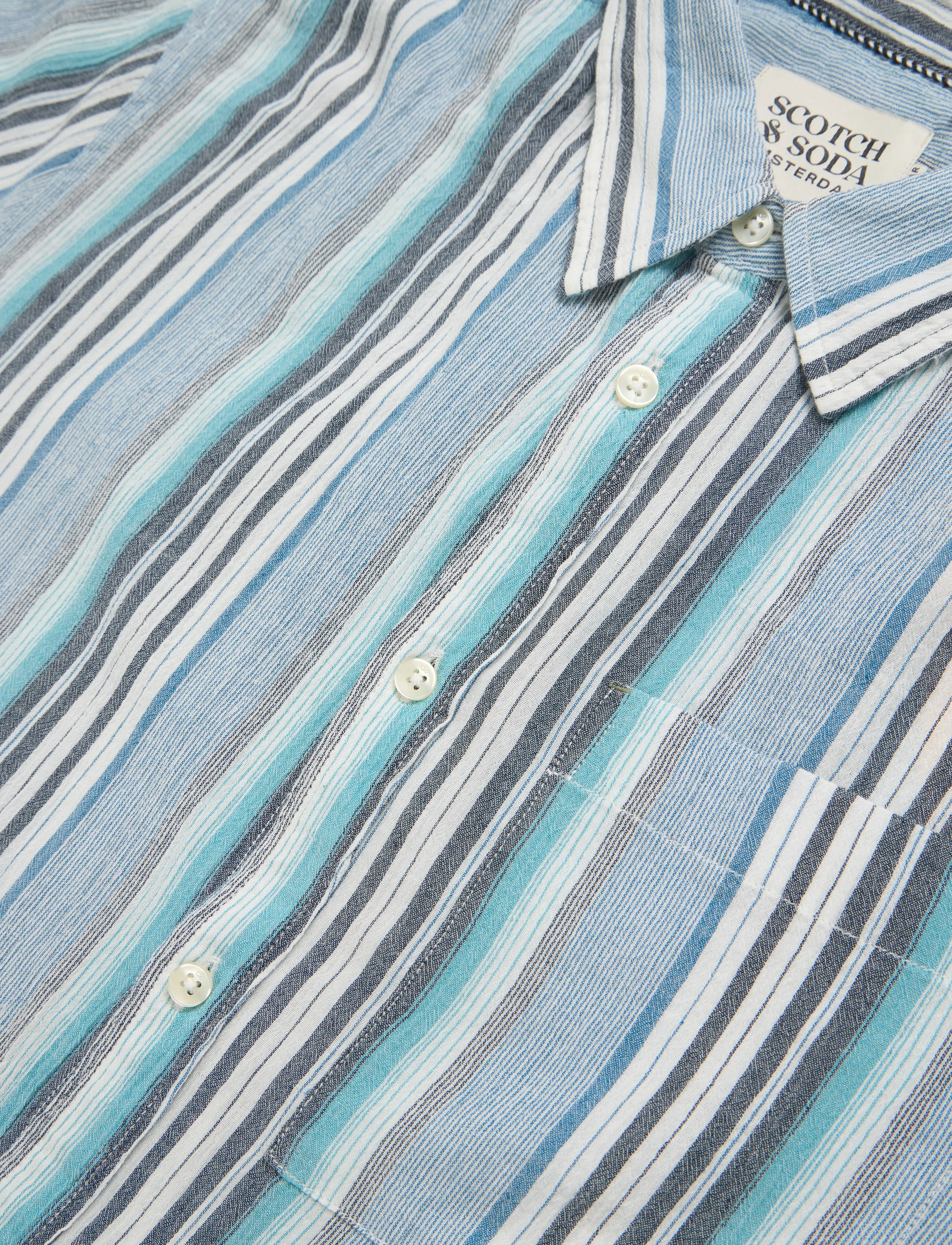 Scotch & Soda - Textured stripe regular-fit shirt - gestreifte hemden - ensign blue stripe - 2