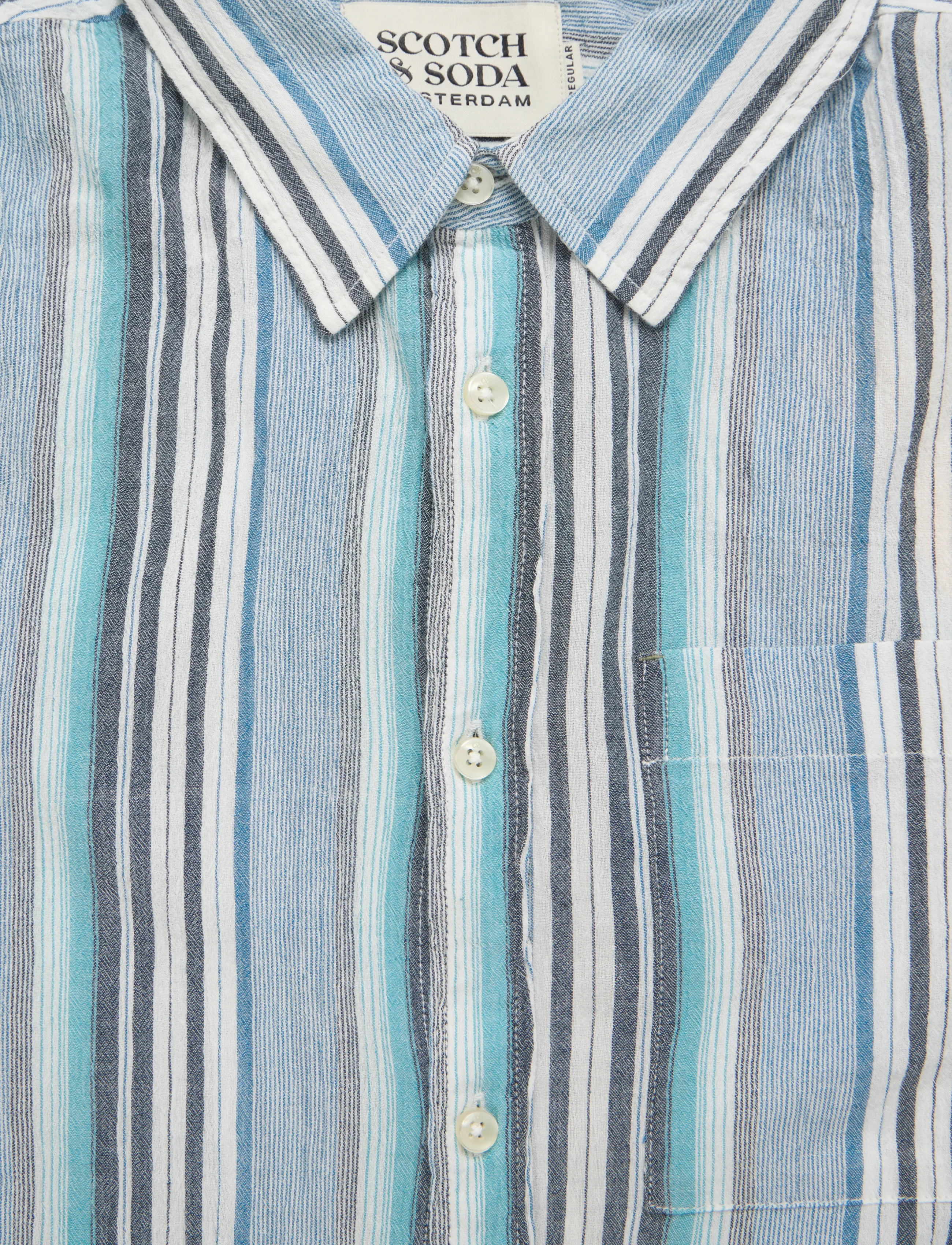 Scotch & Soda - Textured stripe regular-fit shirt - gestreifte hemden - ensign blue stripe - 3